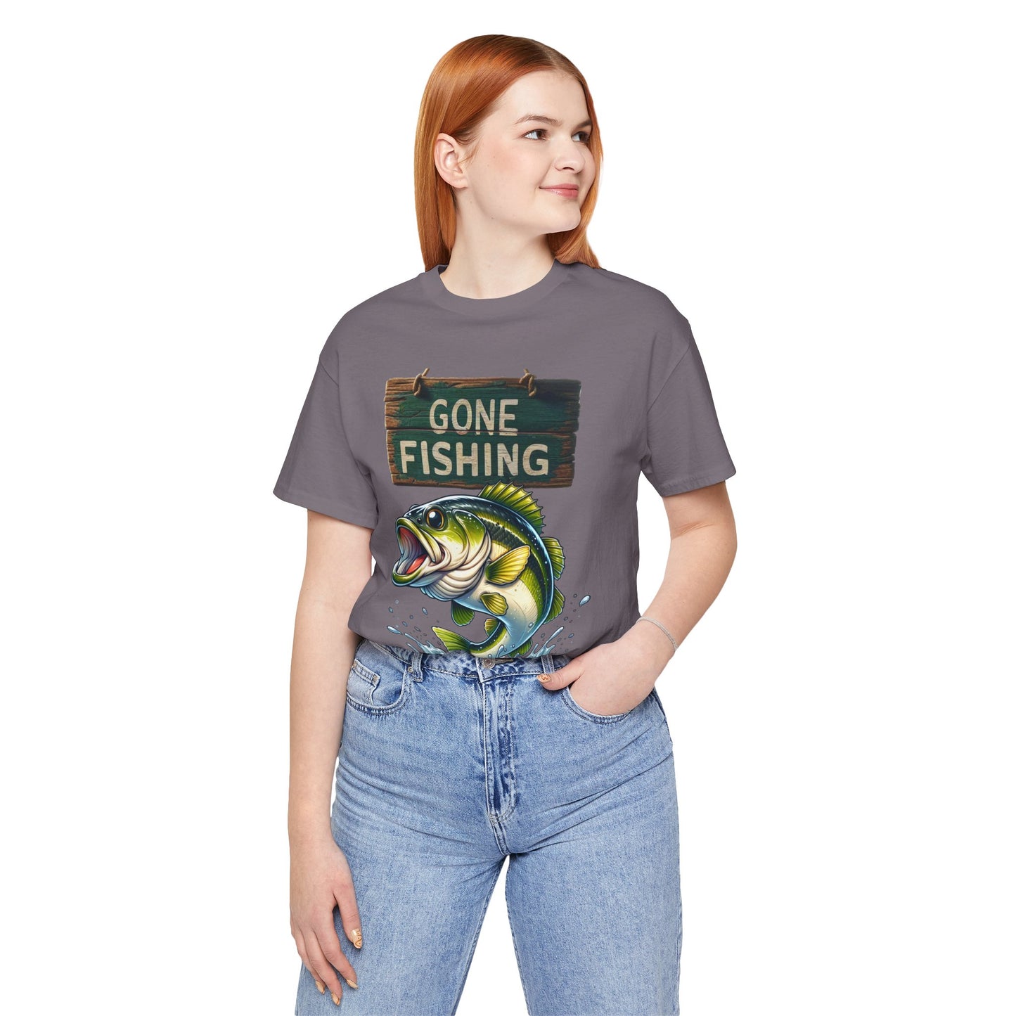 Gone Fishing Unisex Short Sleeve Tee - Perfect for Anglers and Nature Lovers