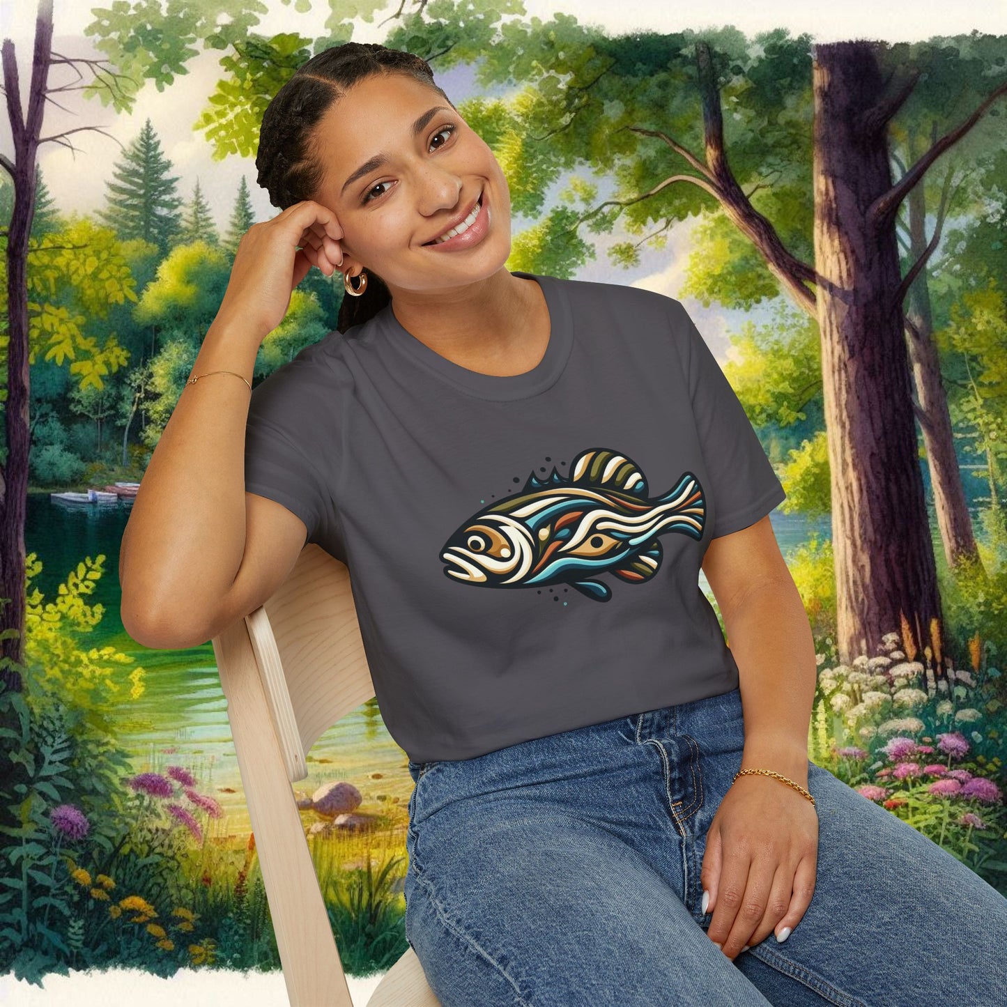 Painted Bass Shirt Unisex Softstyle T-Shirt