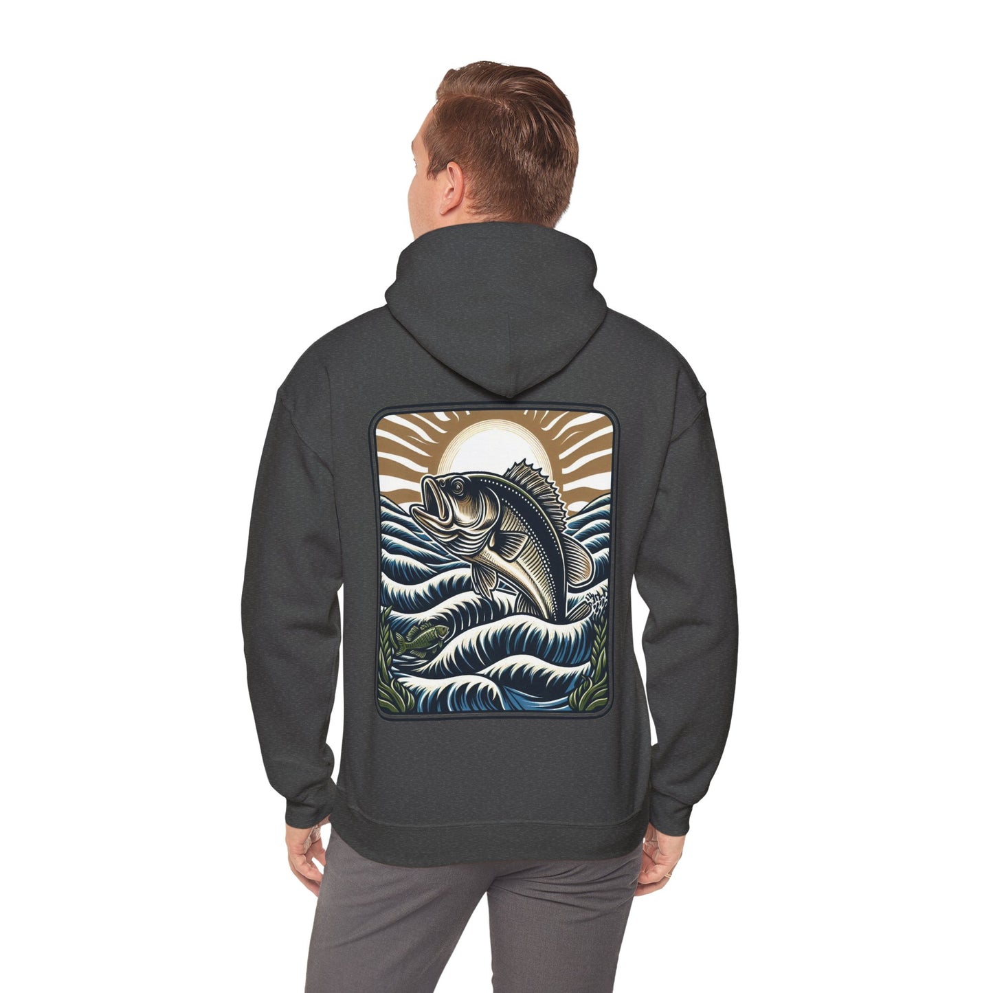 BBS Woodcut Bass Heavy Blend™ Hooded Sweatshirt