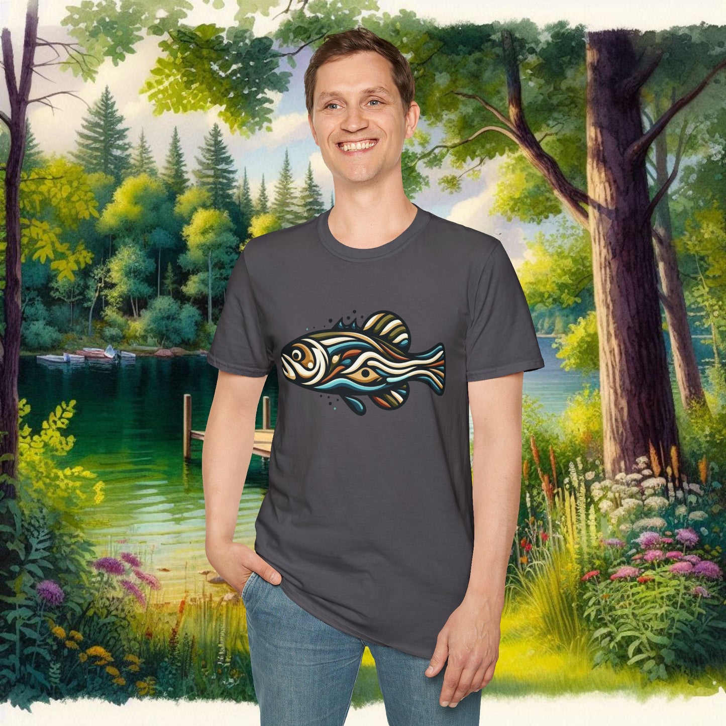 Painted Bass Shirt Unisex Softstyle T-Shirt