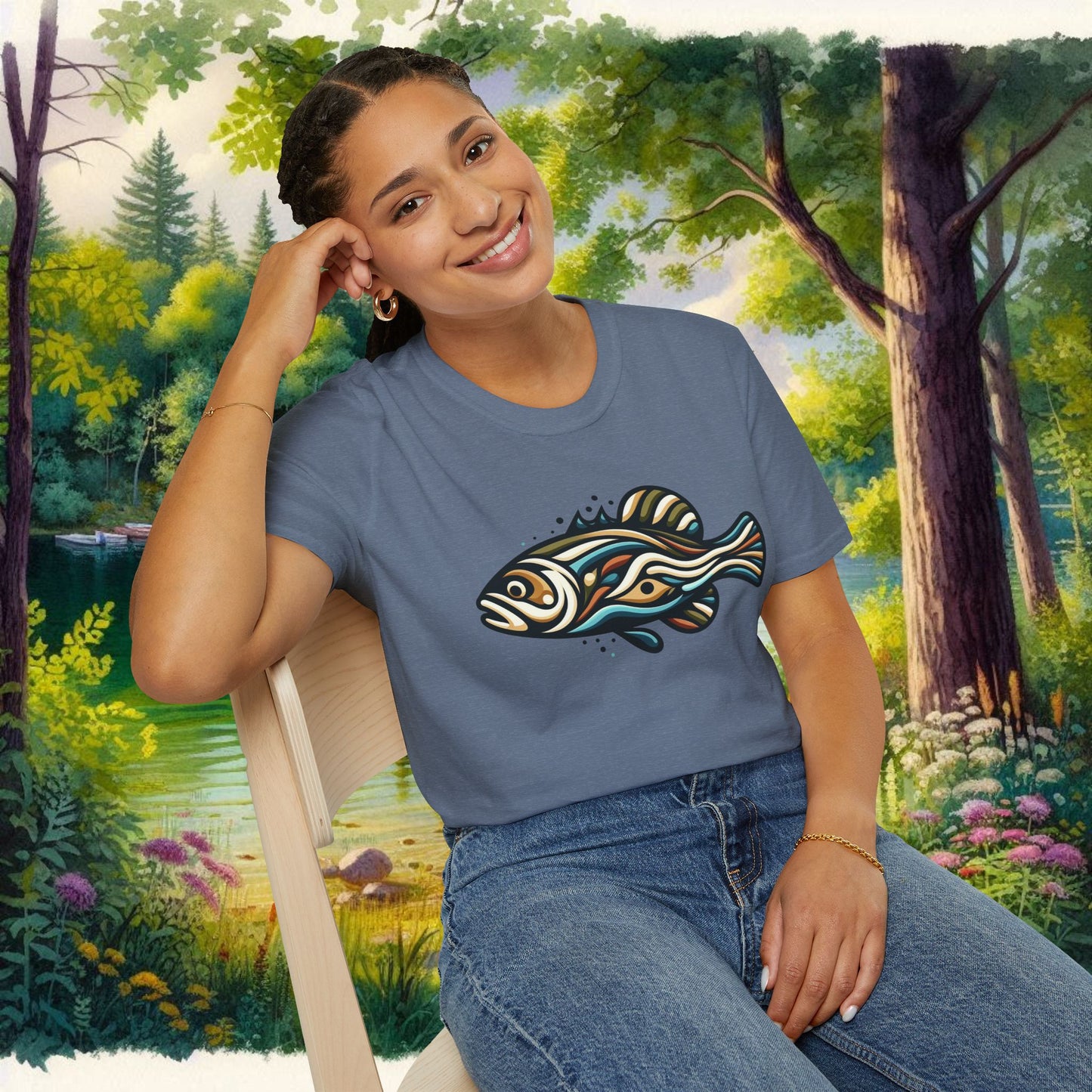 Painted Bass Shirt Unisex Softstyle T-Shirt