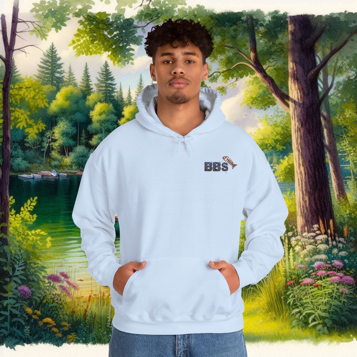BBS Woodcut Bass Heavy Blend™ Hooded Sweatshirt