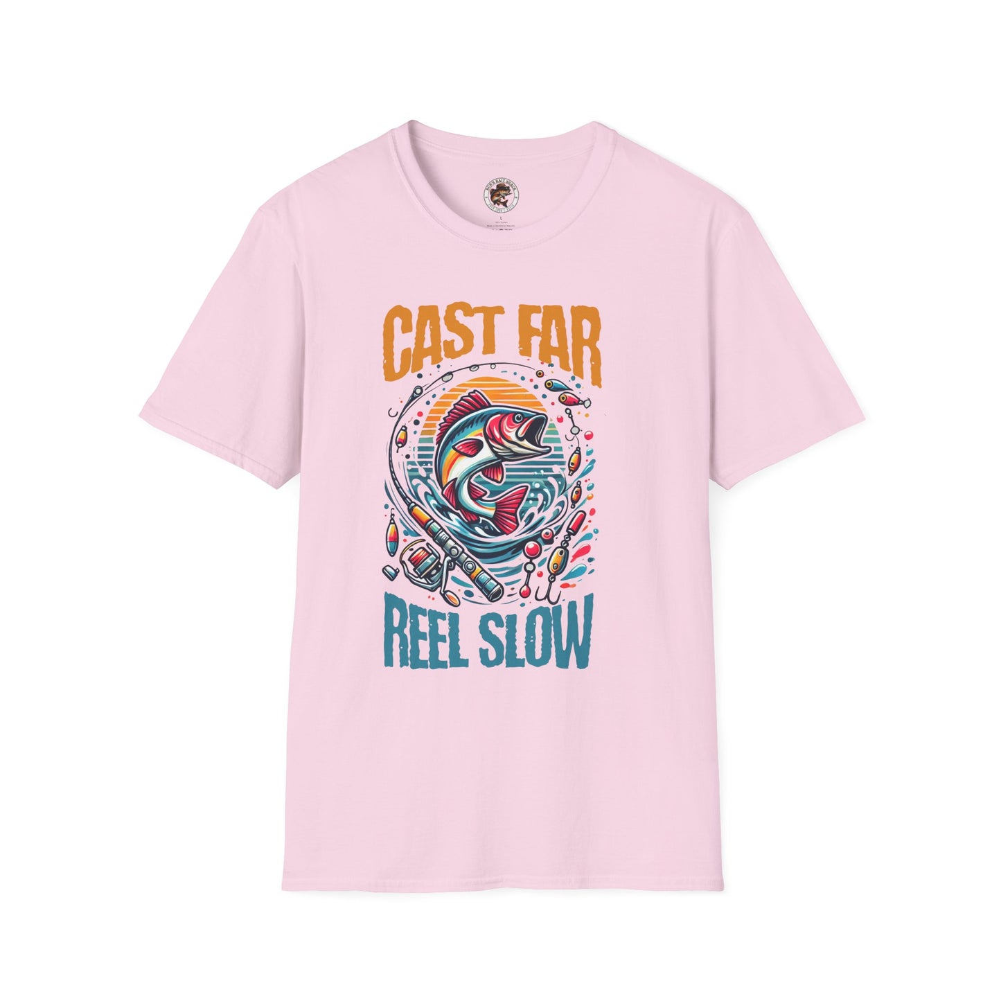 Fishing Enthusiast T-Shirt - Cast Far Reel Slow