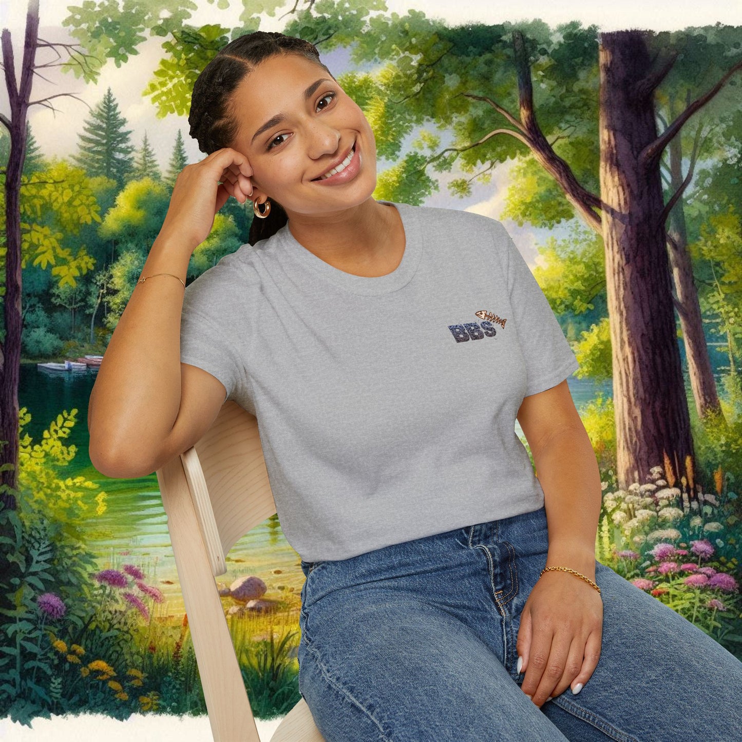 Classic BBS Design Unisex T-Shirt with image on back