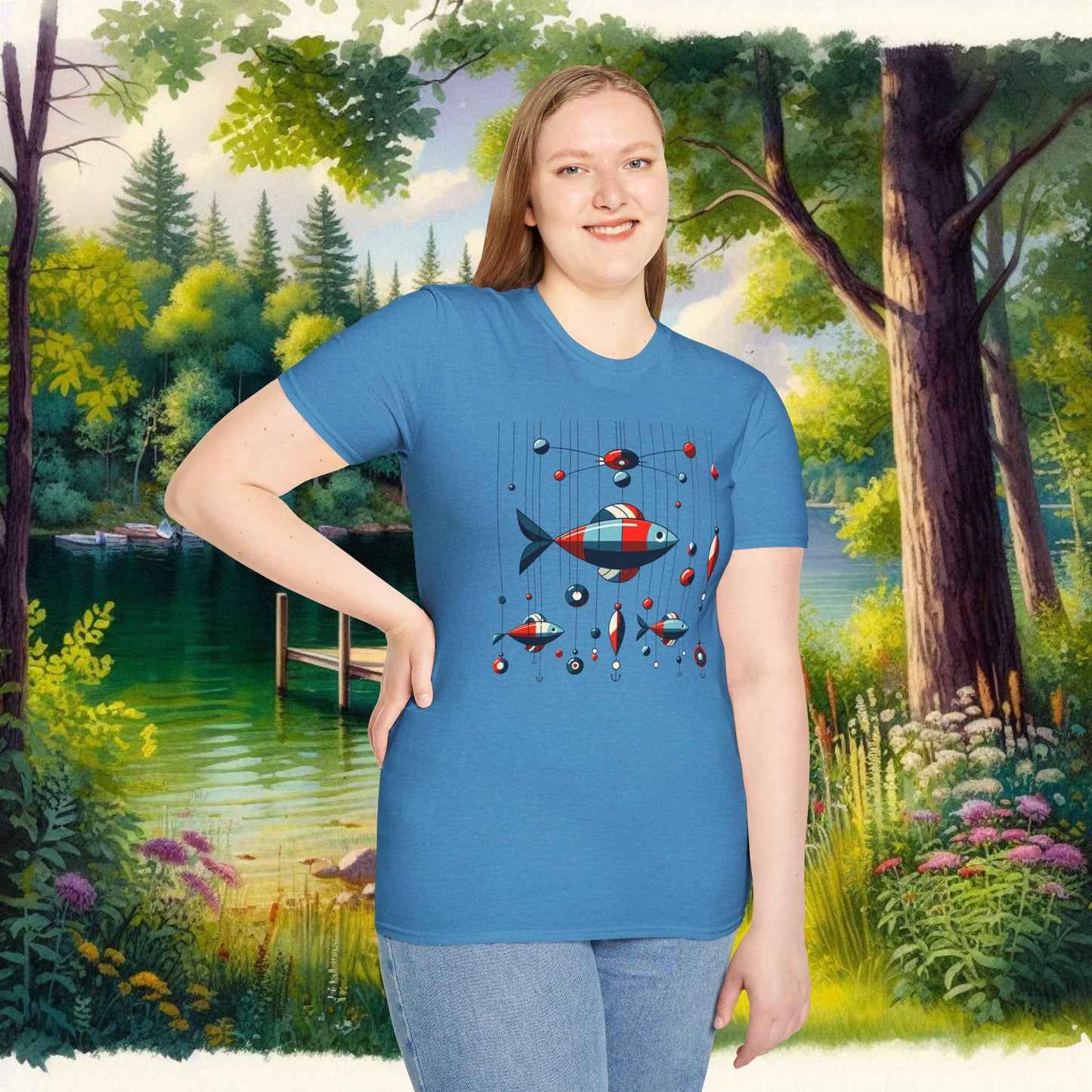 Mobile Fishing Unisex Softstyle T-Shirt