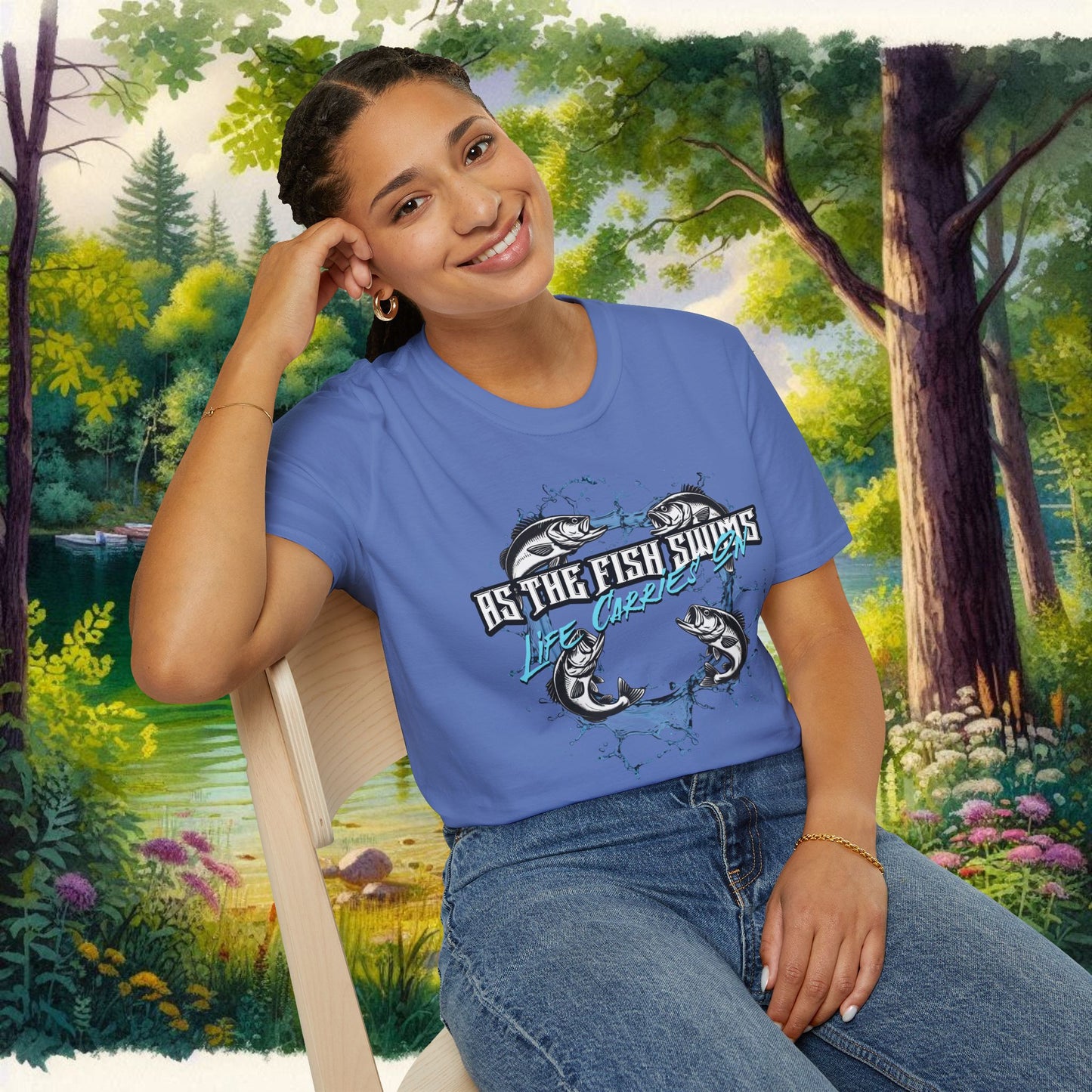 As the Fish Swims T-Shirt BBS Design