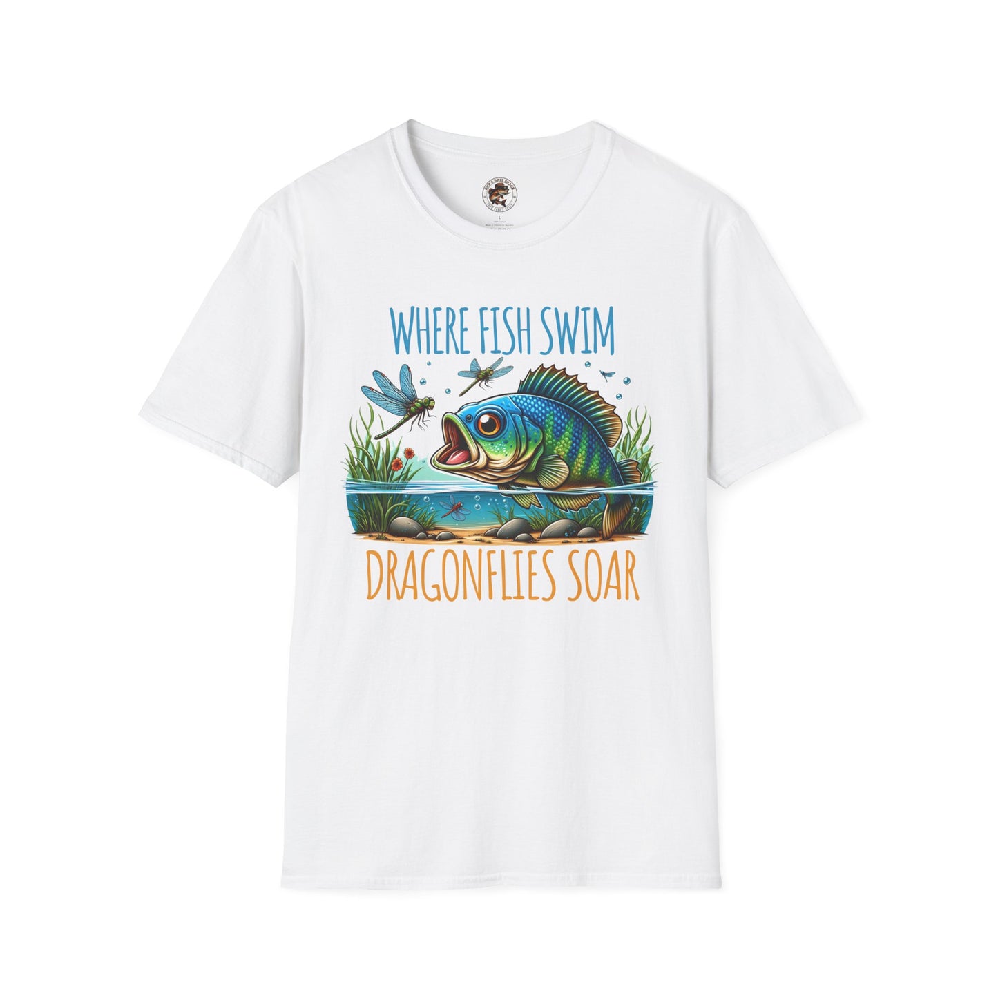 Where Fish Swim, Dragonflies Soar Design T-shirt