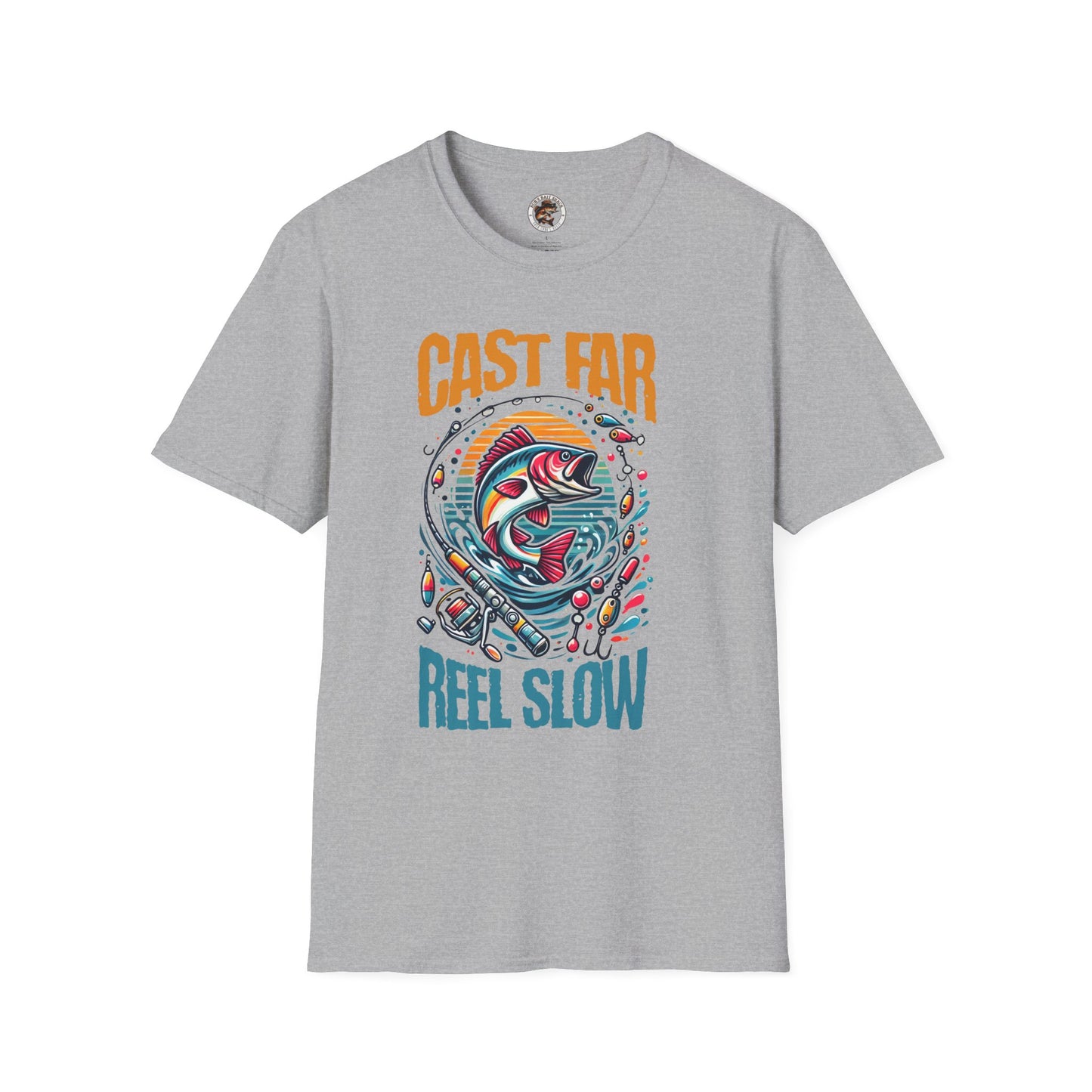 Fishing Enthusiast T-Shirt - Cast Far Reel Slow