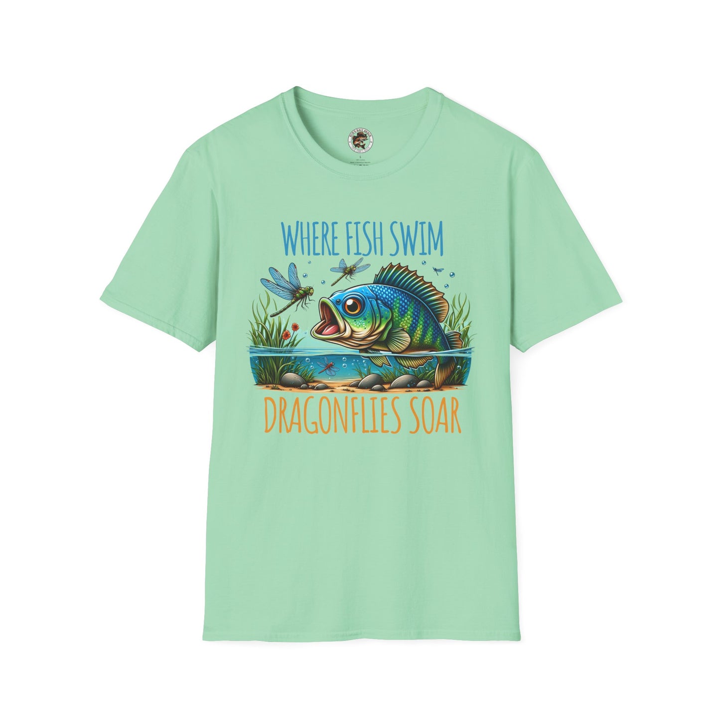 Where Fish Swim, Dragonflies Soar Design T-shirt