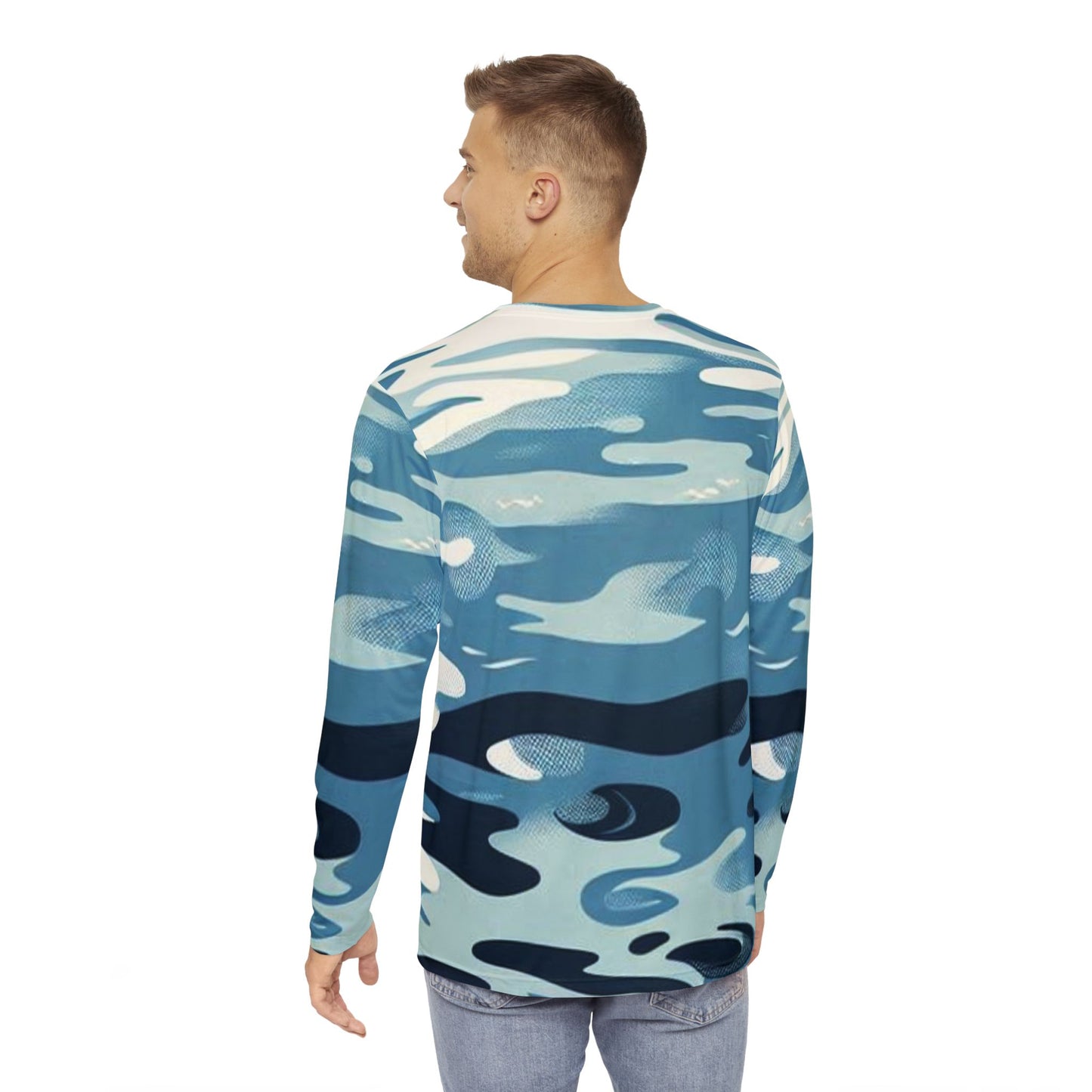 Men's Long Sleeve Shirt - BBS Ocean Wave Casual & Stylish Design