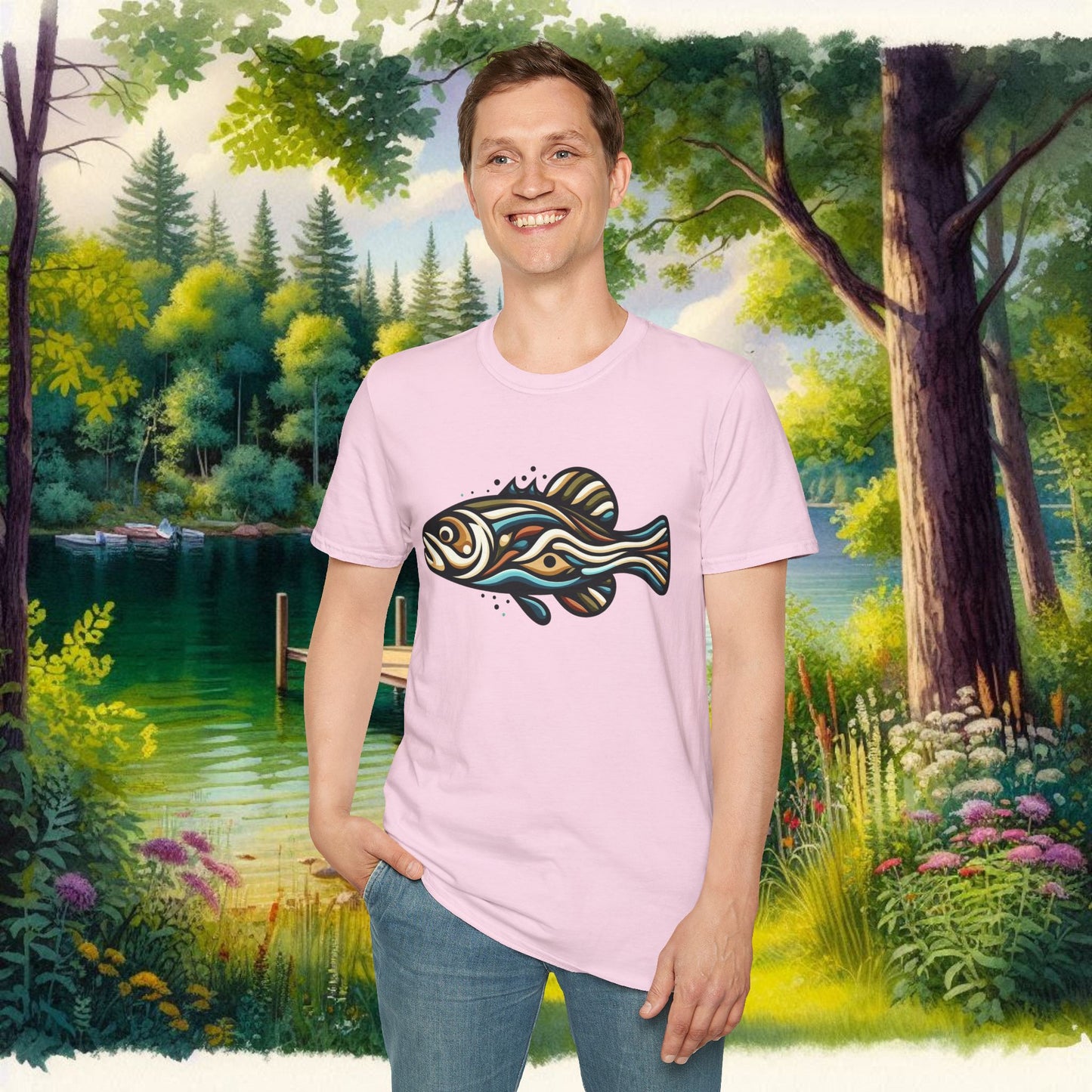 Painted Bass Shirt Unisex Softstyle T-Shirt