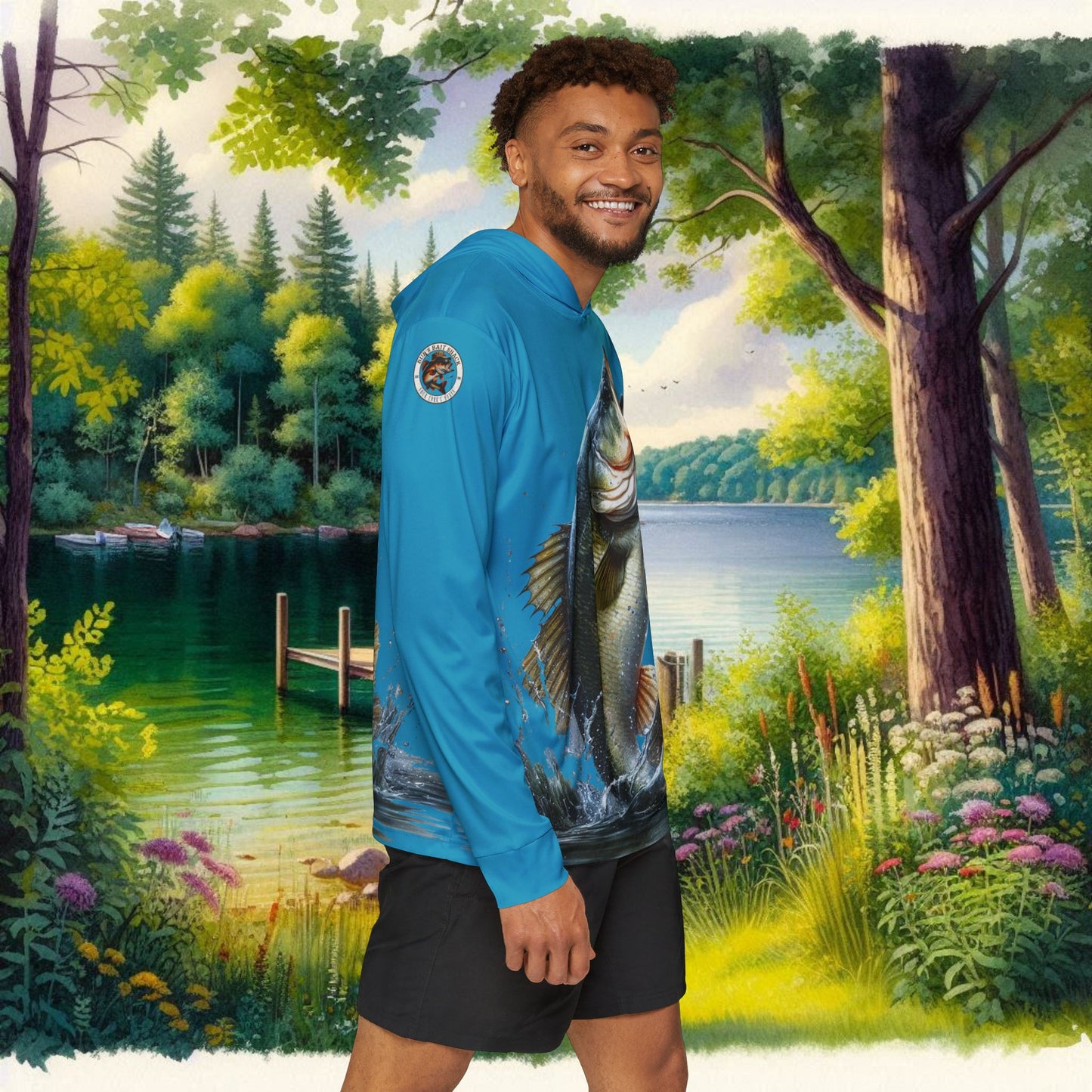 Jumping Bass Men's Sports Warmup Hoodie (AOP)