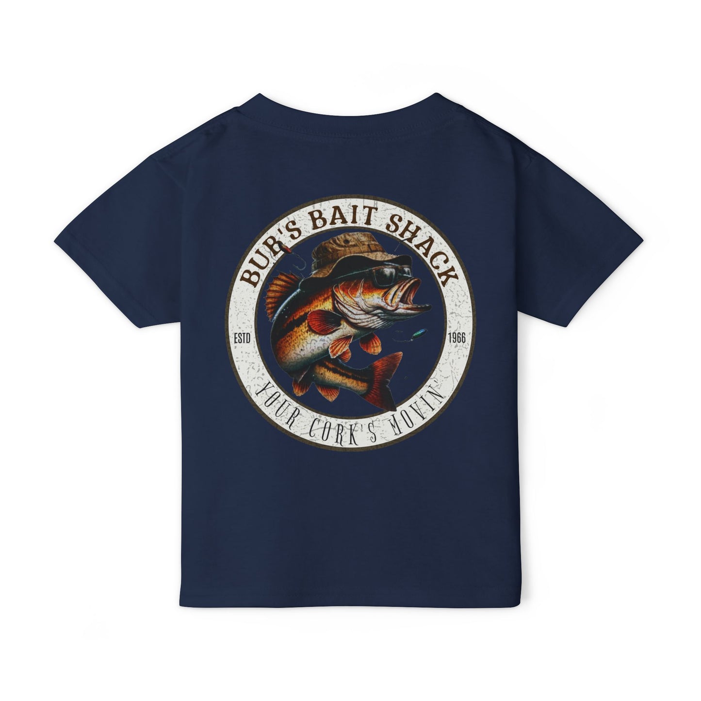 Bub's Bait Shack Heavy Cotton™ Toddler T-shirt with Back Image
