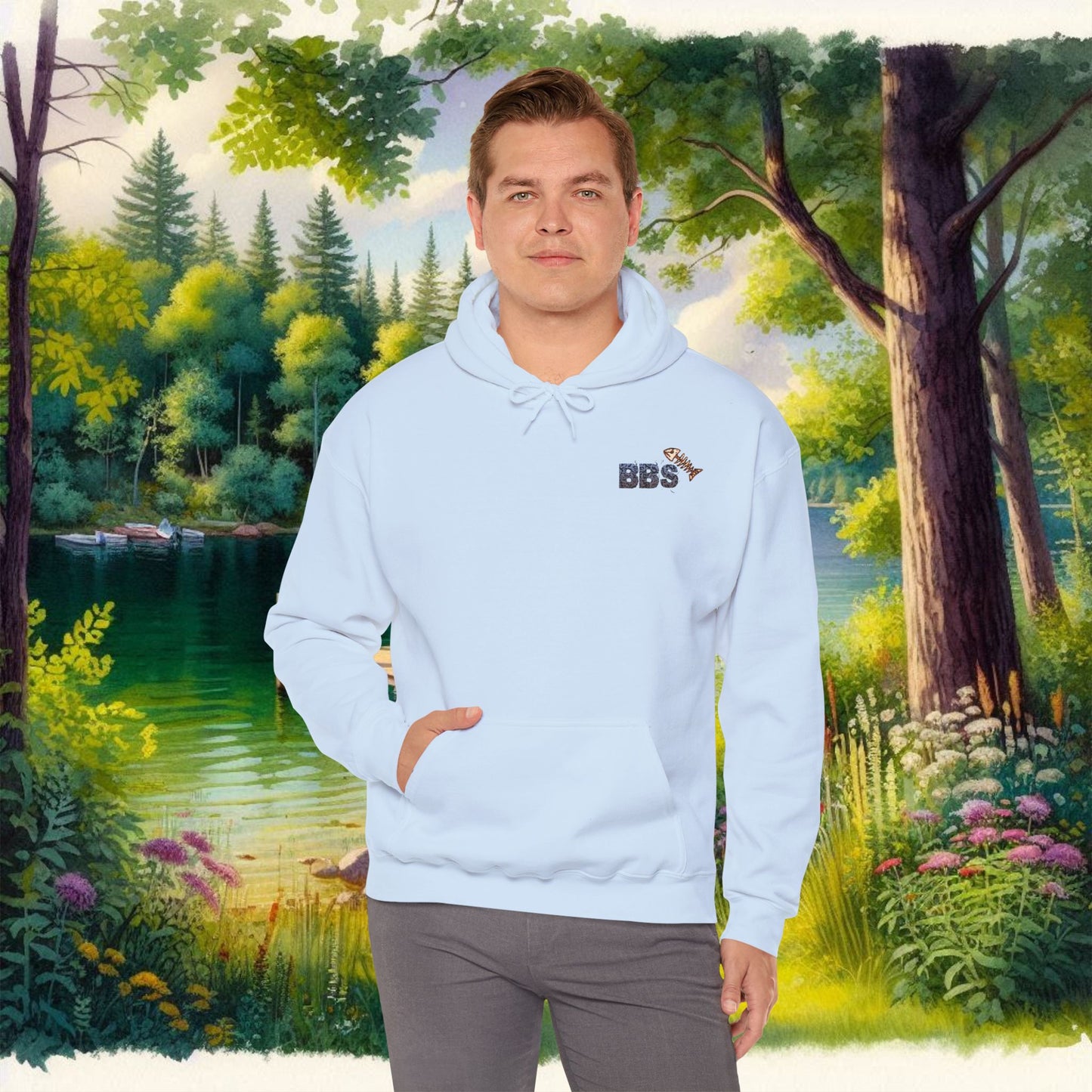 BBS Woodcut Bass Heavy Blend™ Hooded Sweatshirt