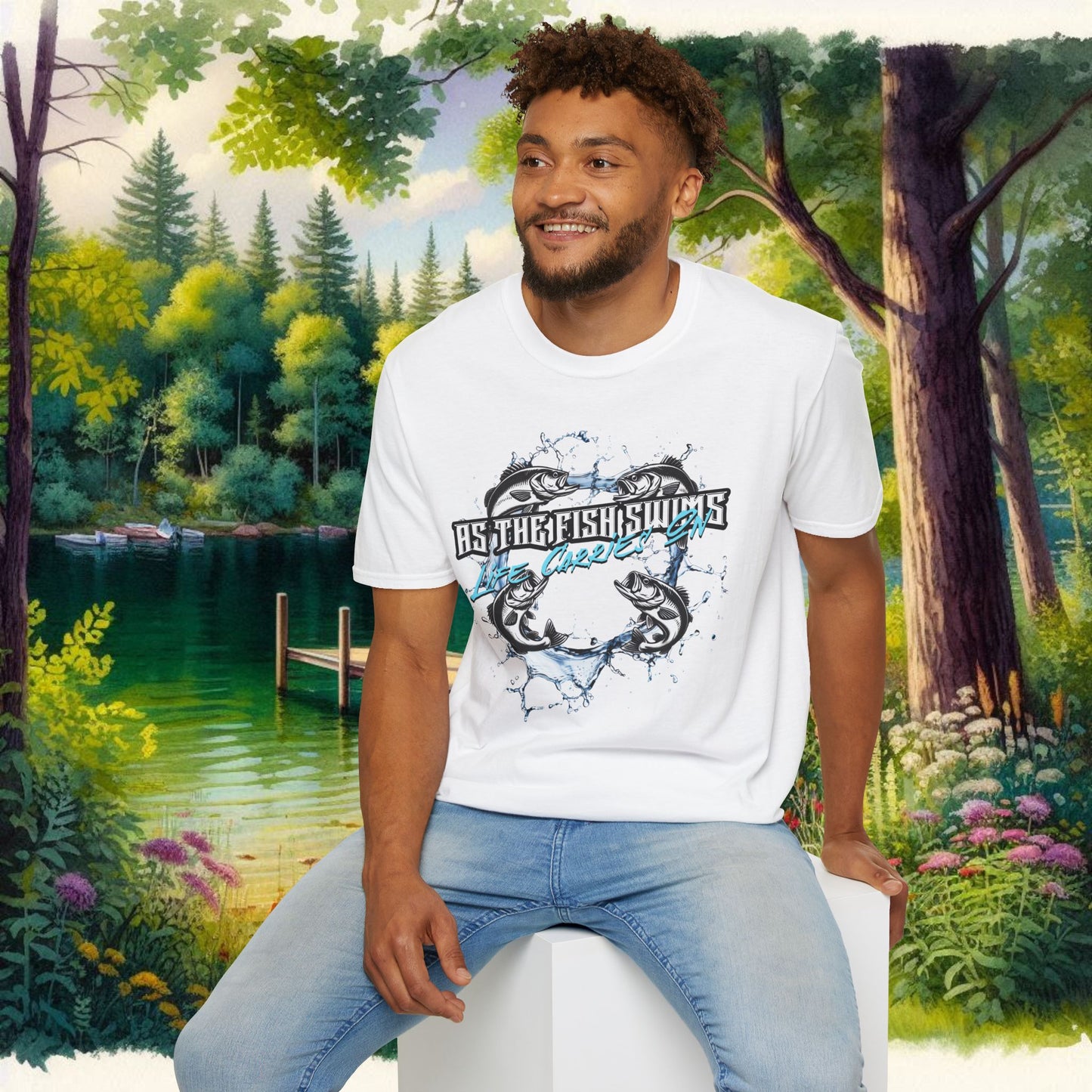 As the Fish Swims T-Shirt BBS Design