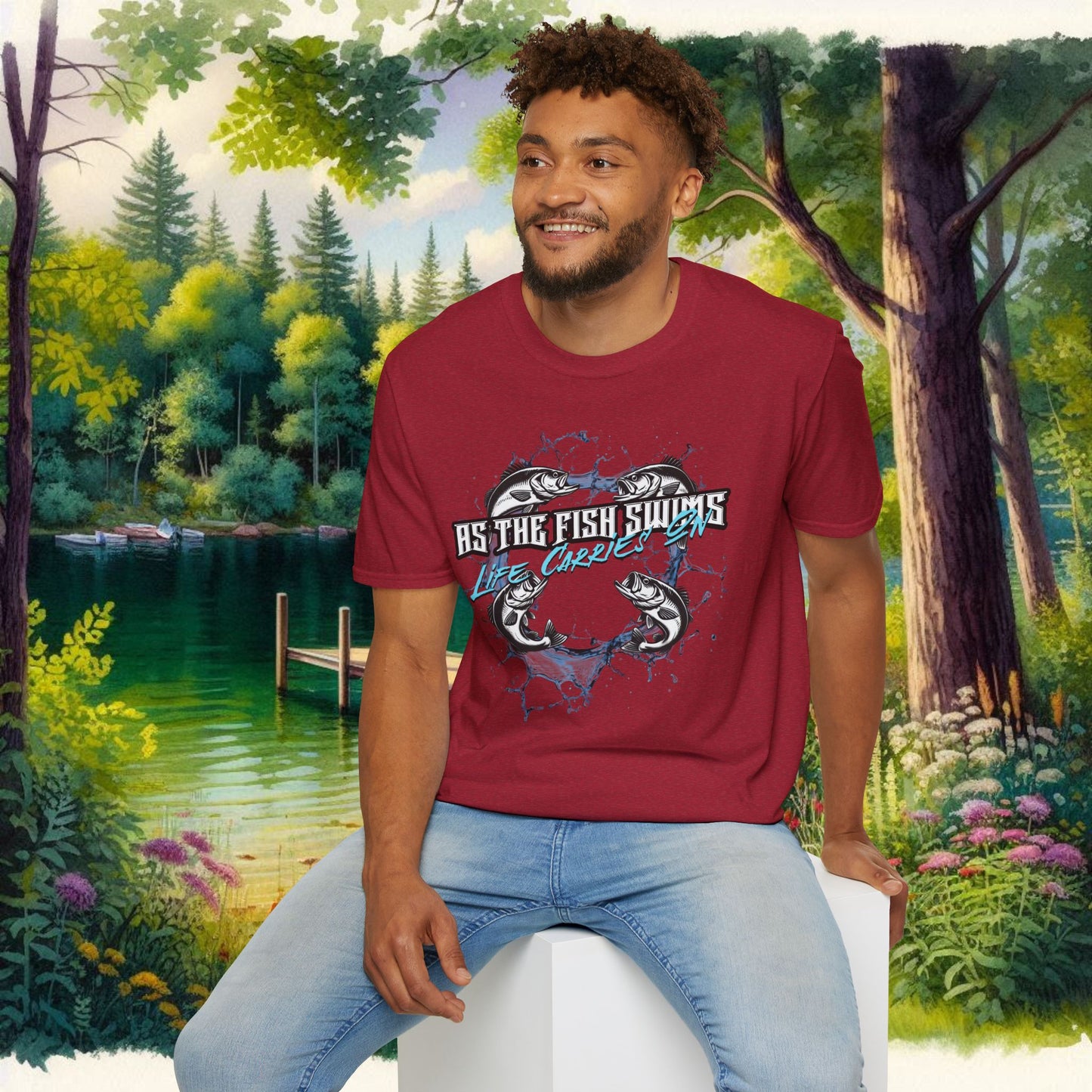As the Fish Swims T-Shirt BBS Design