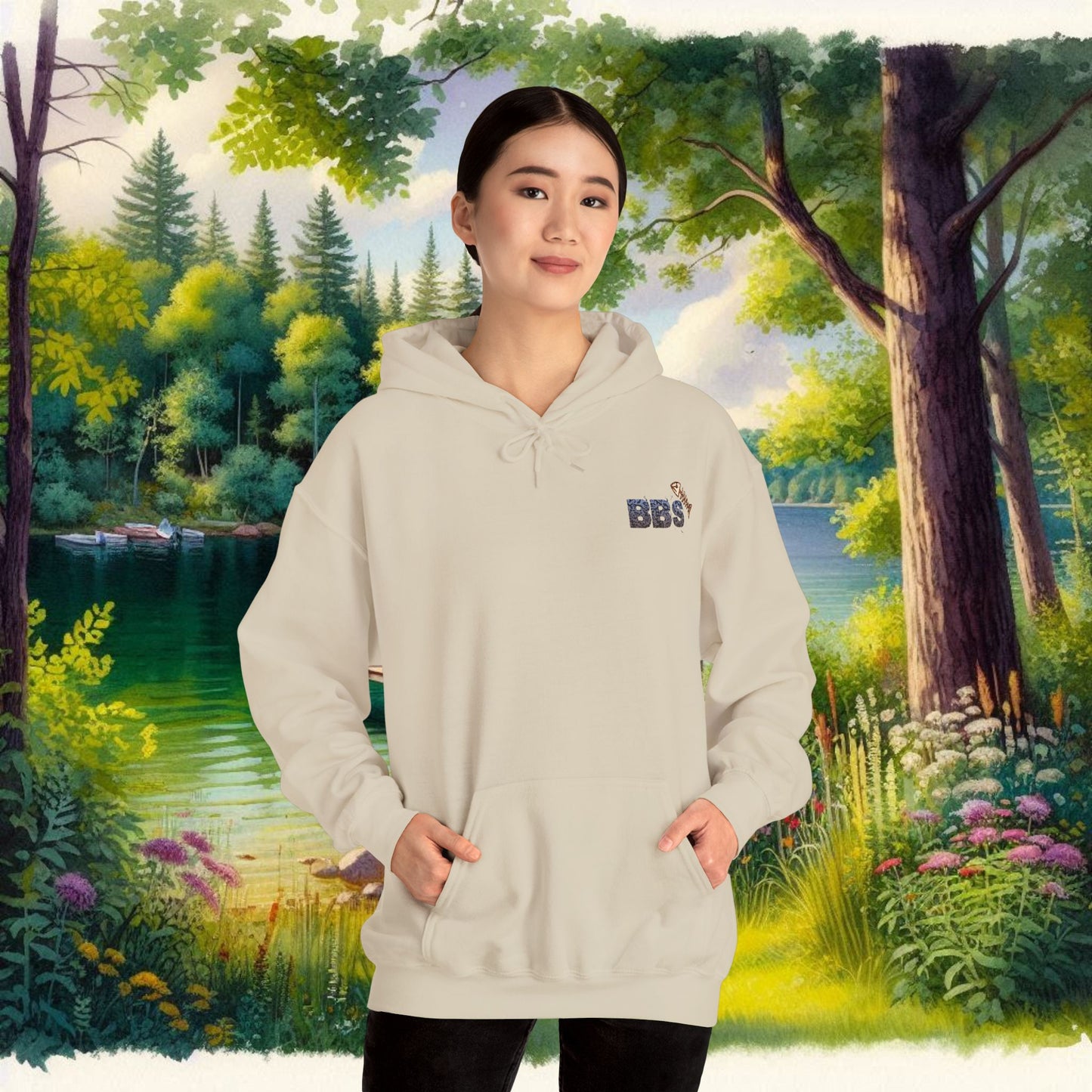 BBS Woodcut Bass Heavy Blend™ Hooded Sweatshirt