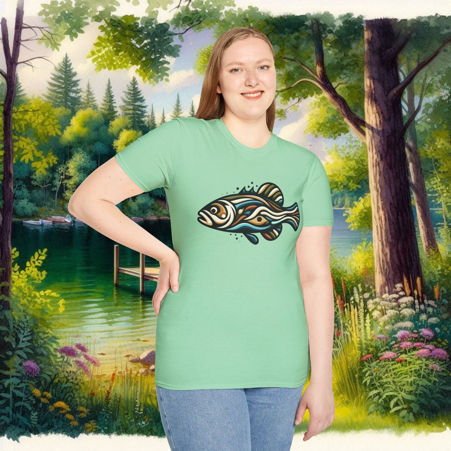 Painted Bass Shirt Unisex Softstyle T-Shirt