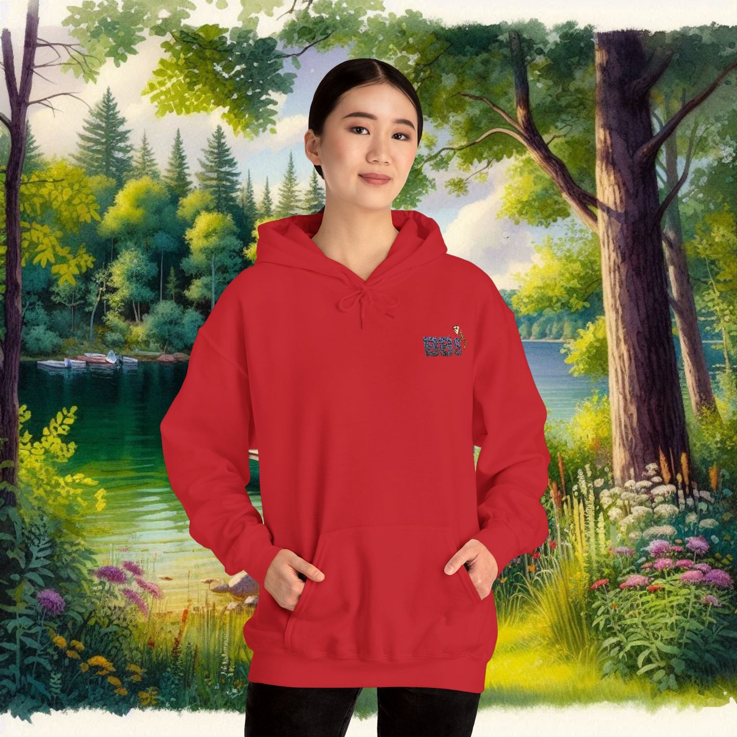 BBS Woodcut Bass Heavy Blend™ Hooded Sweatshirt