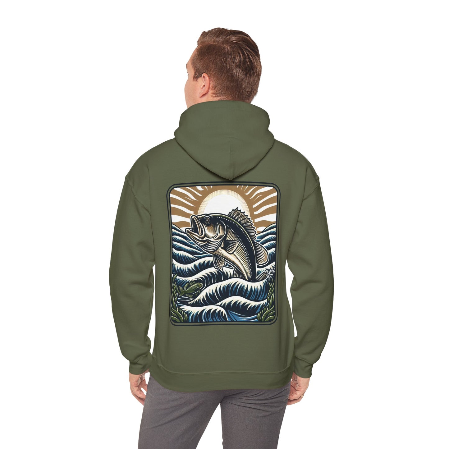 BBS Woodcut Bass Heavy Blend™ Hooded Sweatshirt