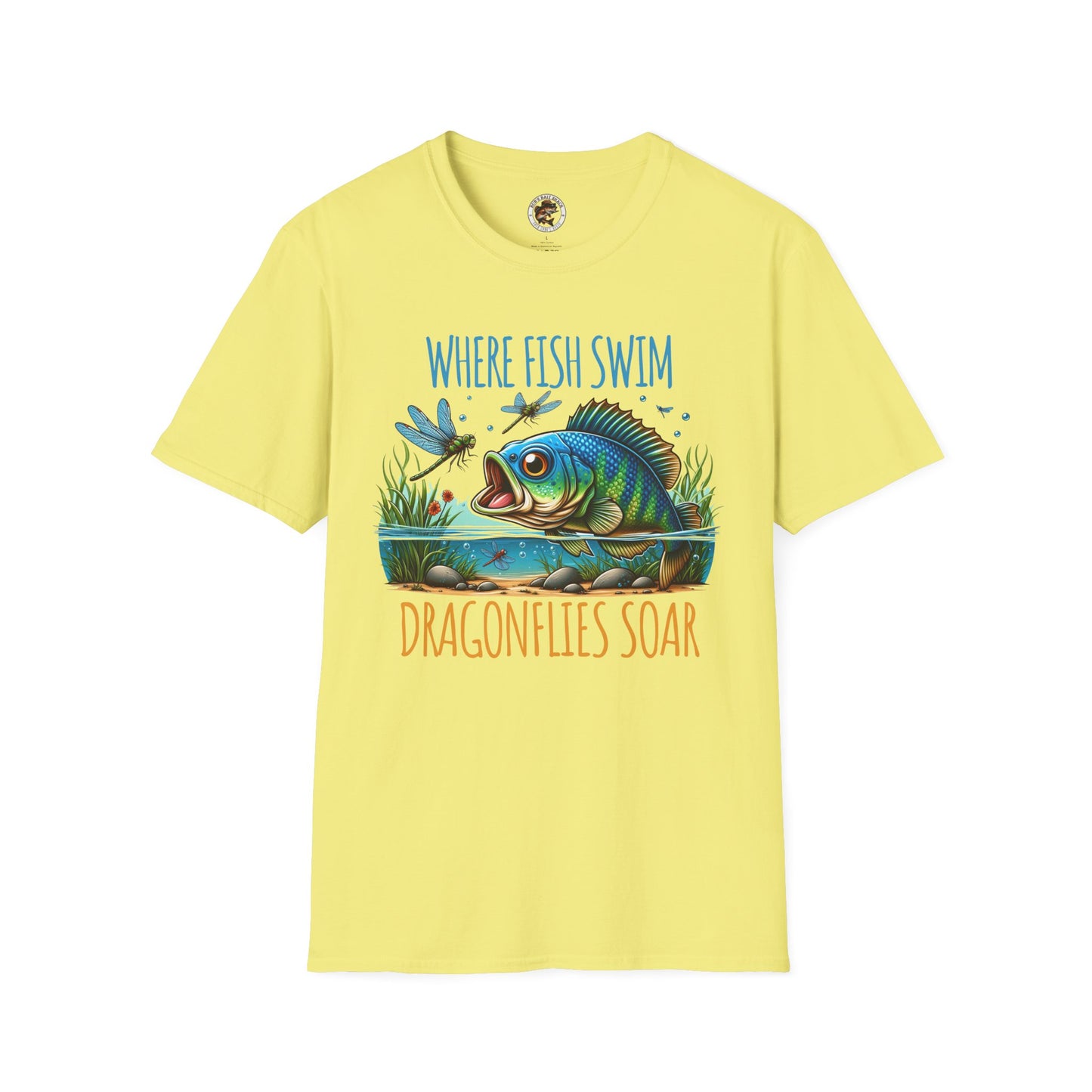 Where Fish Swim, Dragonflies Soar Design T-shirt