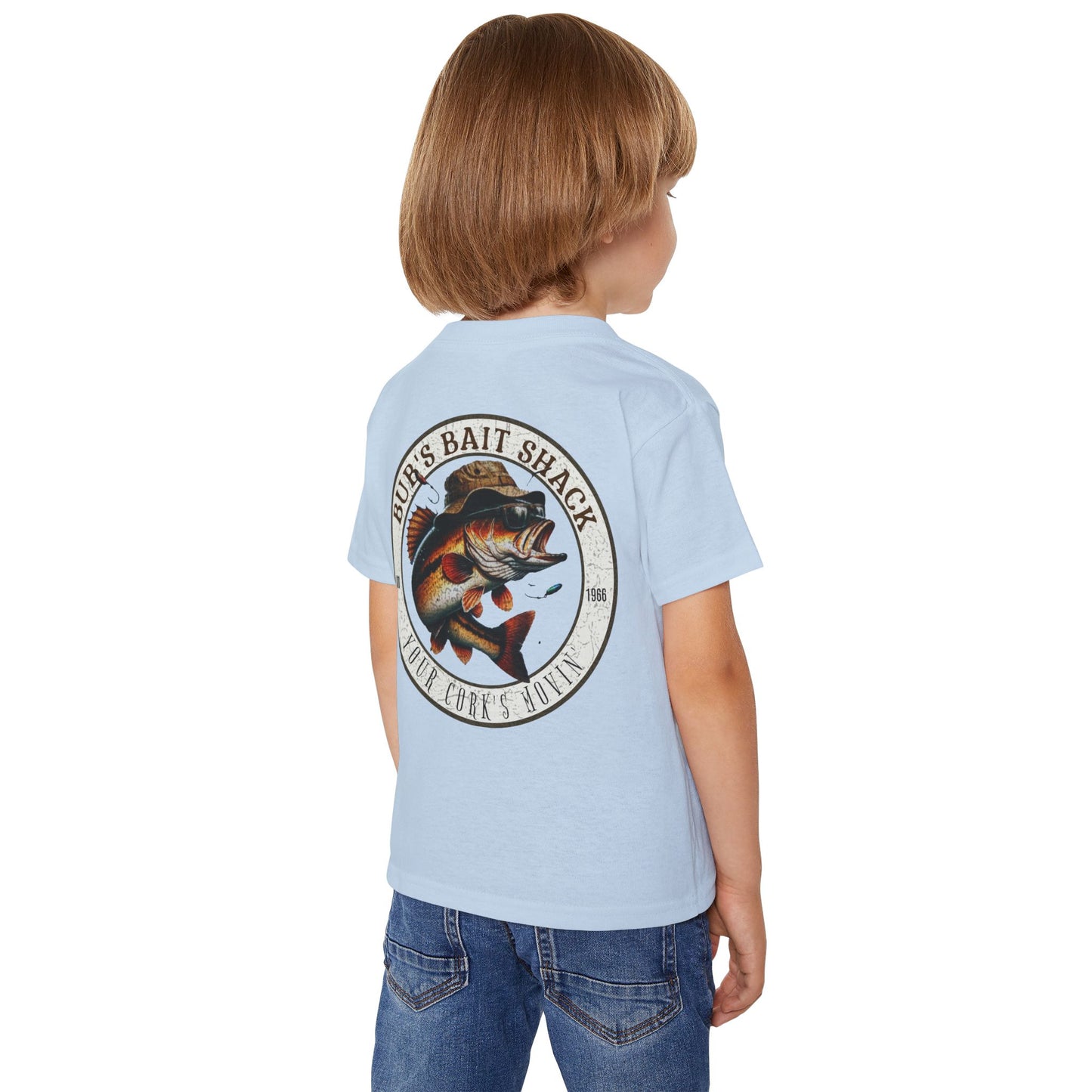Bub's Bait Shack Heavy Cotton™ Toddler T-shirt with Back Image