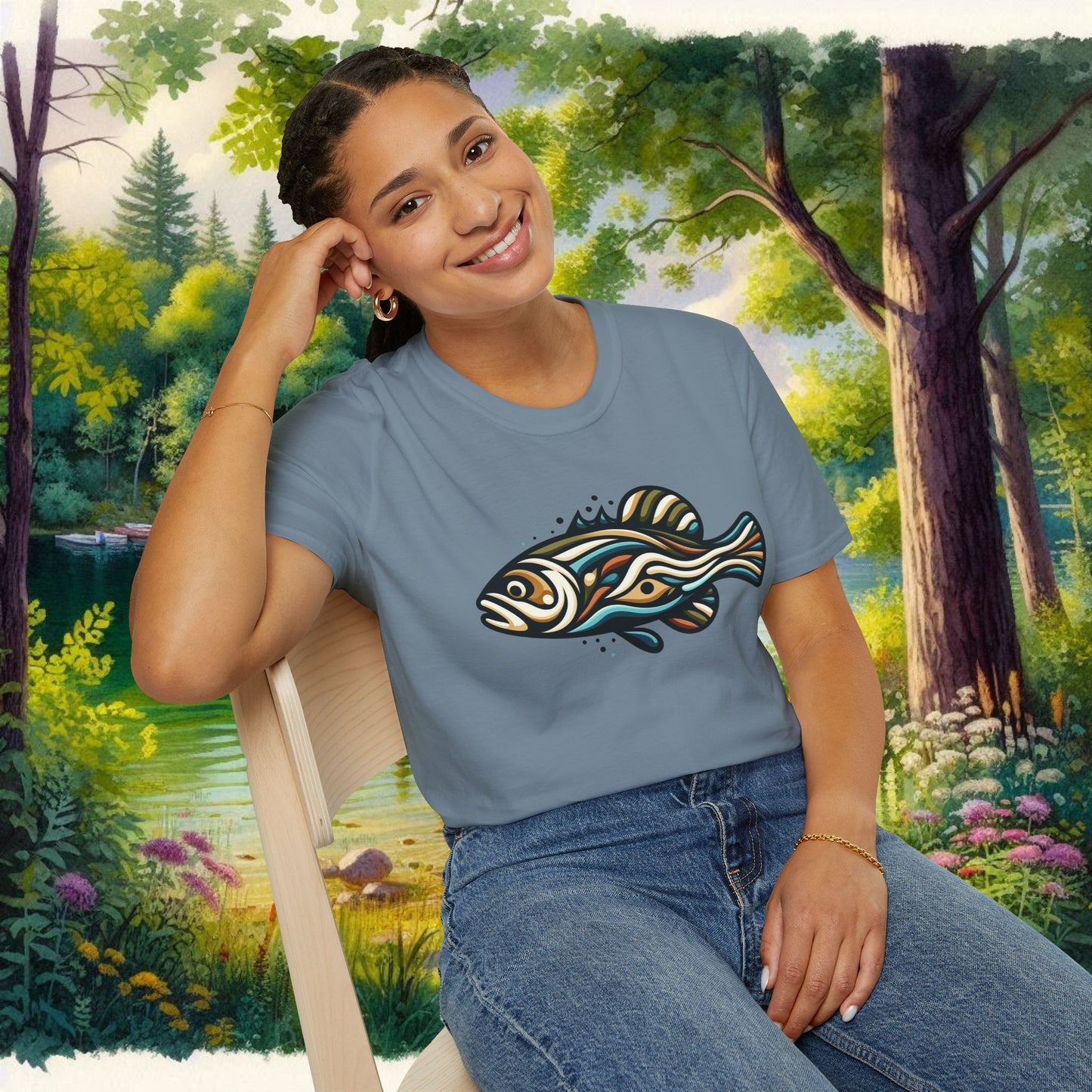 Painted Bass Shirt Unisex Softstyle T-Shirt