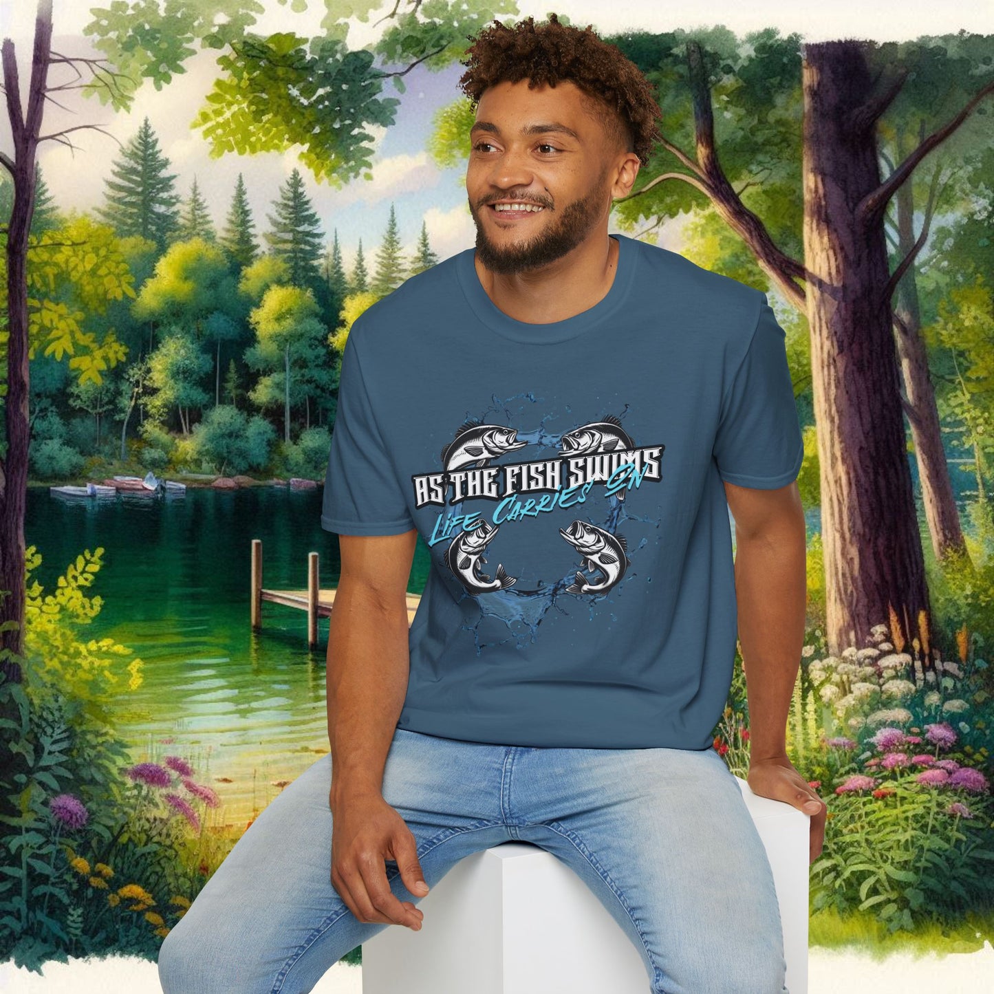 As the Fish Swims T-Shirt BBS Design