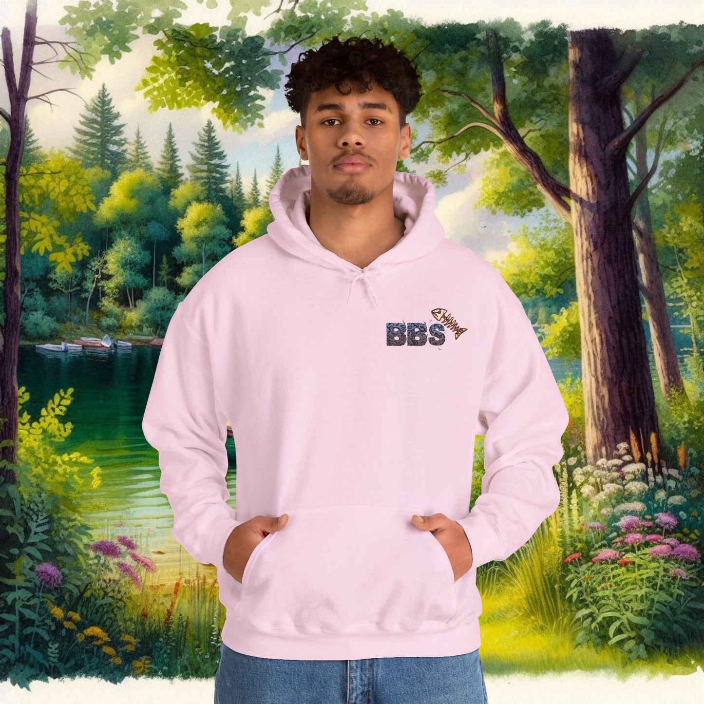 BBS Winter Bass Heavy Blend™ Hooded Sweatshirt with image on back