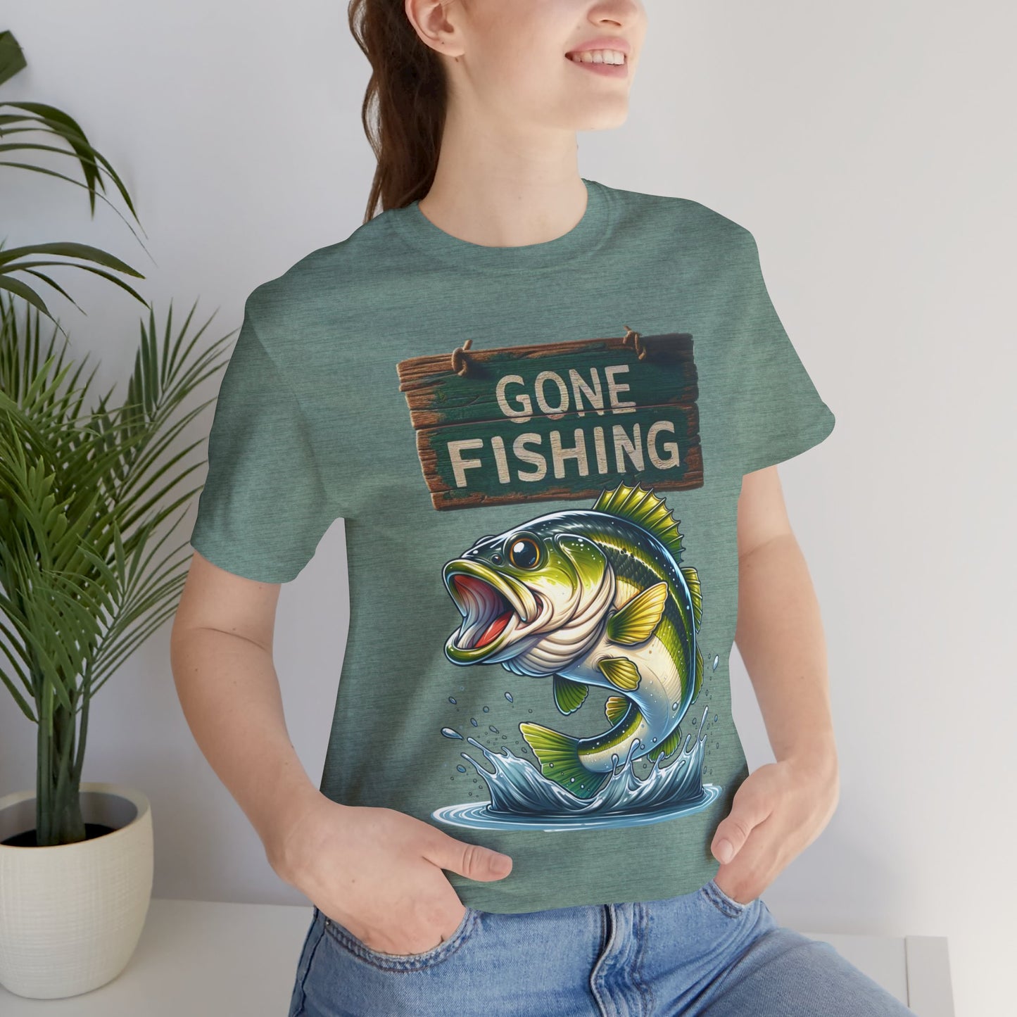 Gone Fishing Unisex Short Sleeve Tee - Perfect for Anglers and Nature Lovers