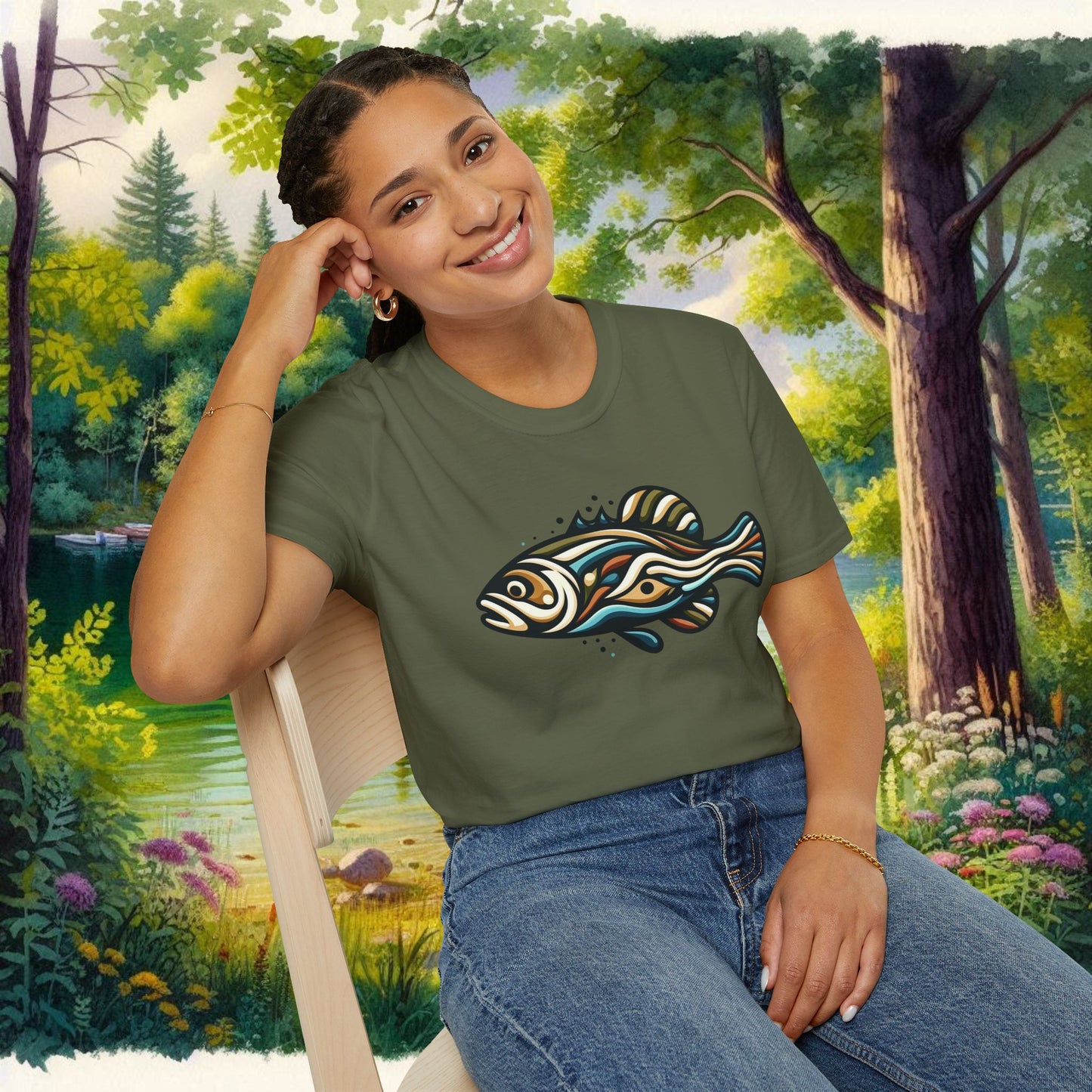 Painted Bass Shirt Unisex Softstyle T-Shirt