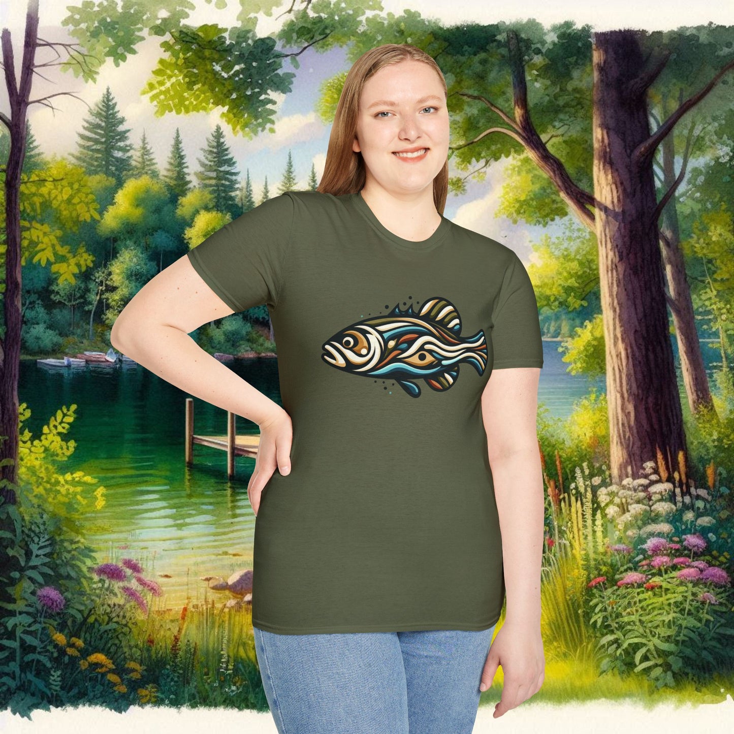 Painted Bass Shirt Unisex Softstyle T-Shirt
