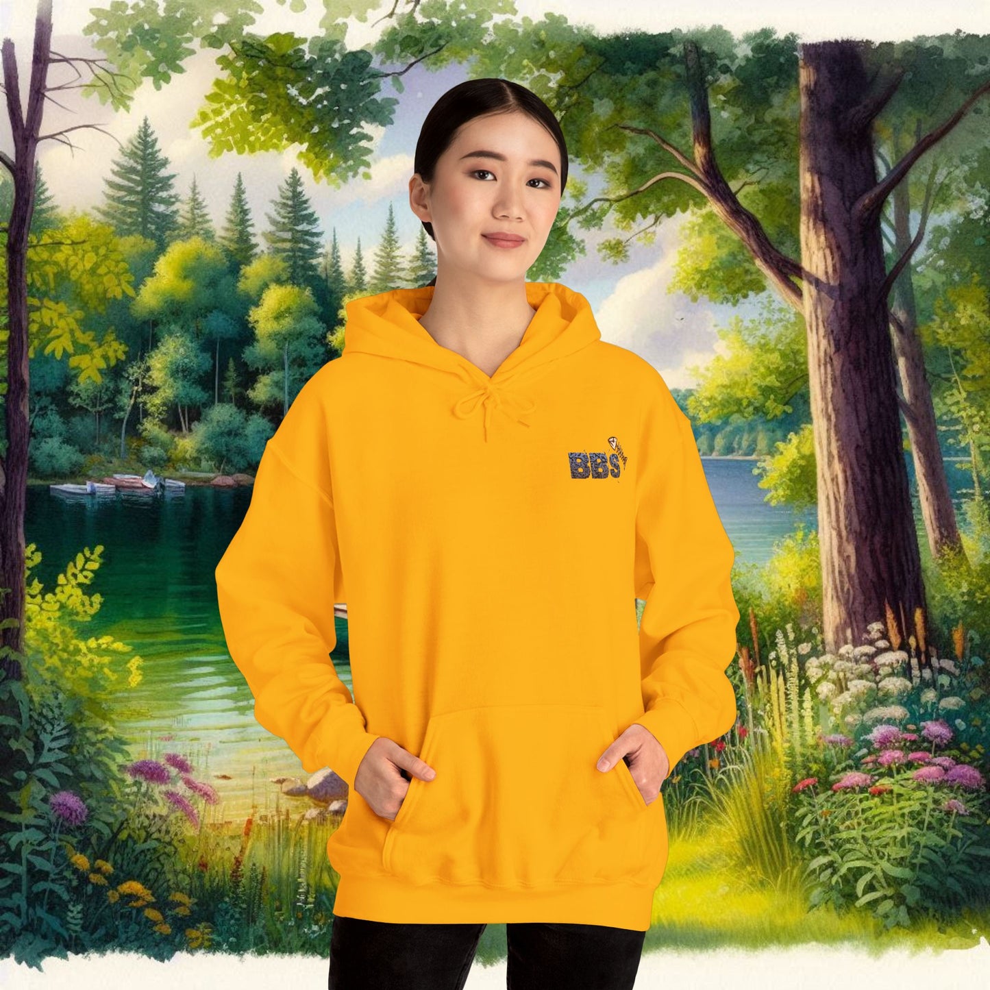 BBS Woodcut Bass Heavy Blend™ Hooded Sweatshirt