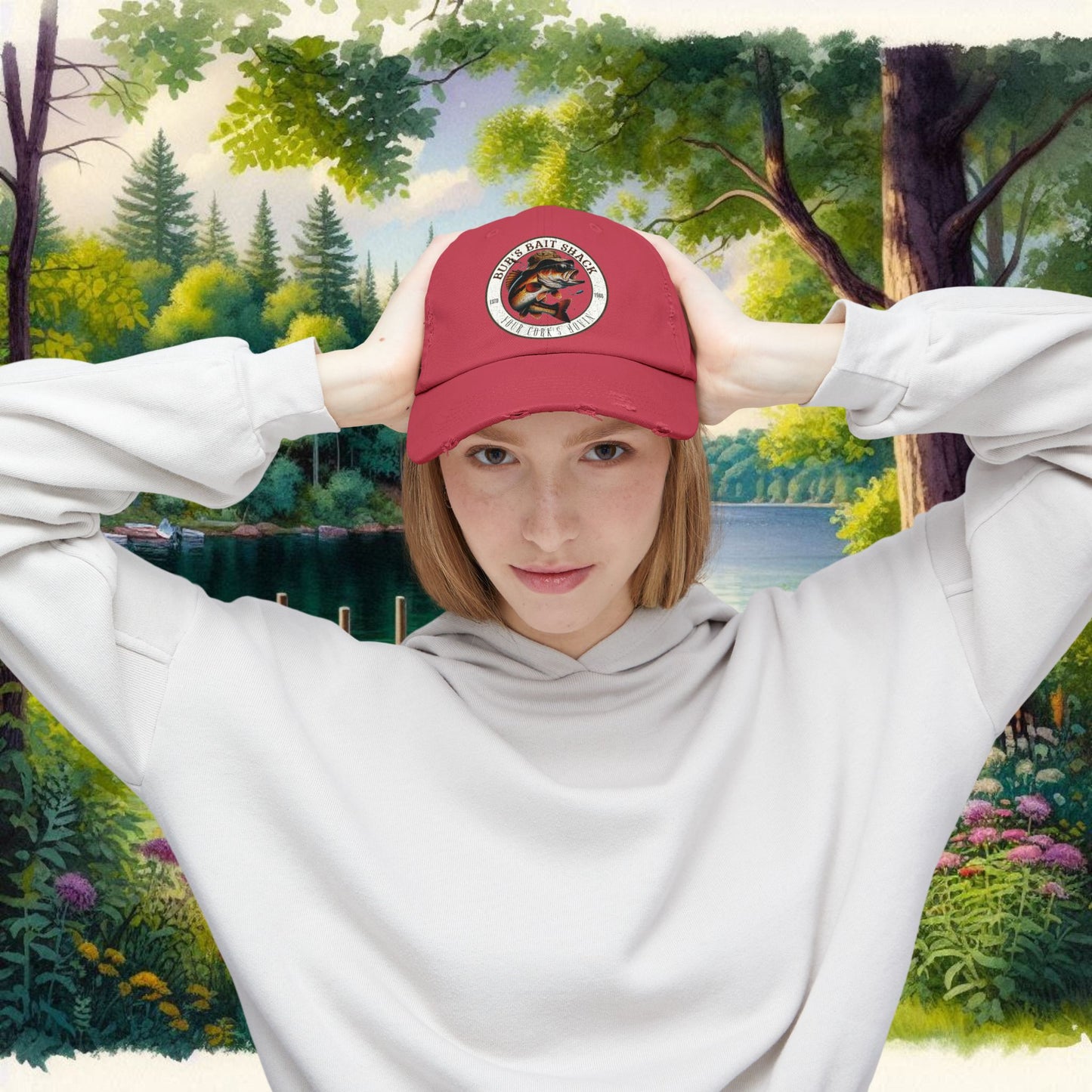 Bub's Bait shack Hat Unisex Distressed Cap