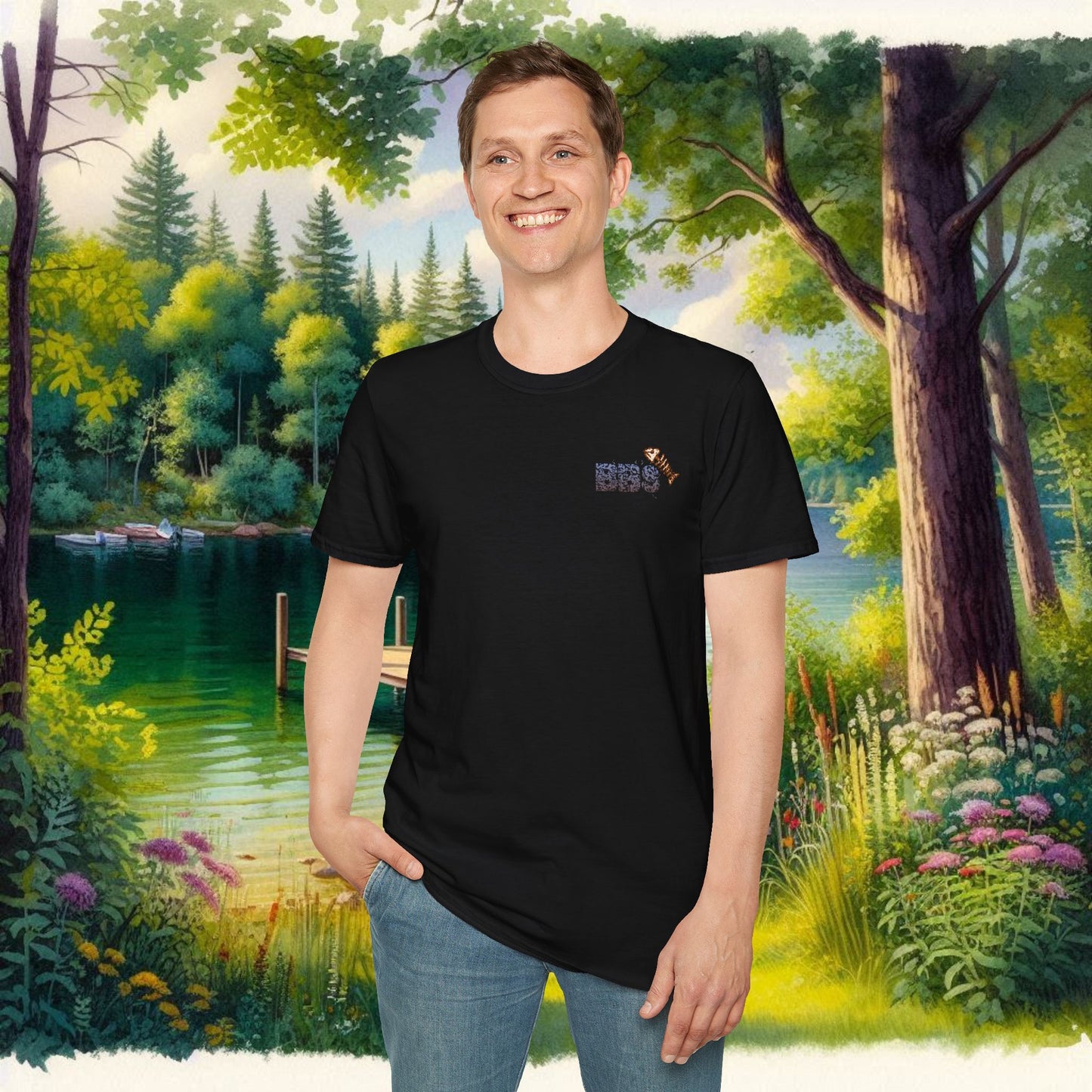 Classic BBS Design Unisex T-Shirt with image on back
