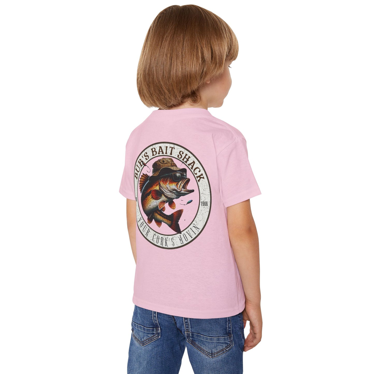 Bub's Bait Shack Heavy Cotton™ Toddler T-shirt with Back Image