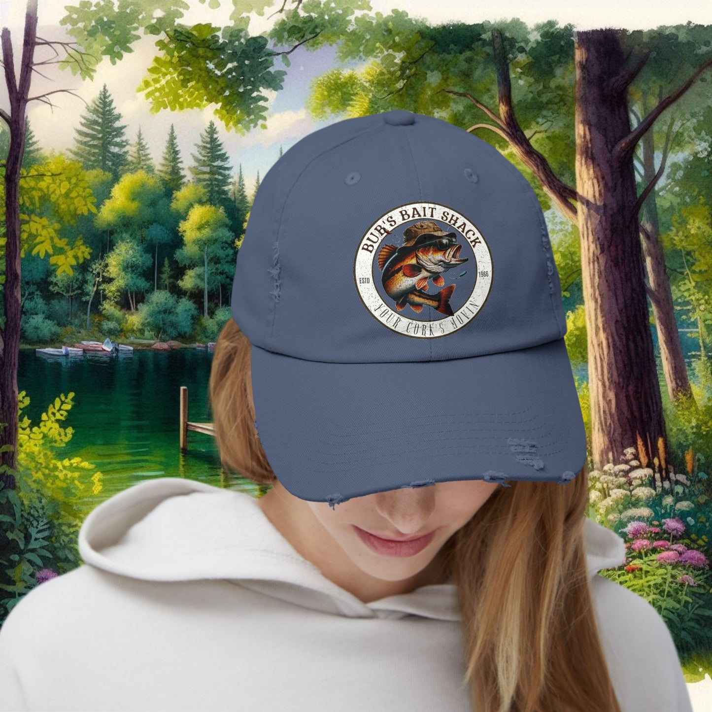 Bub's Bait shack Hat Unisex Distressed Cap