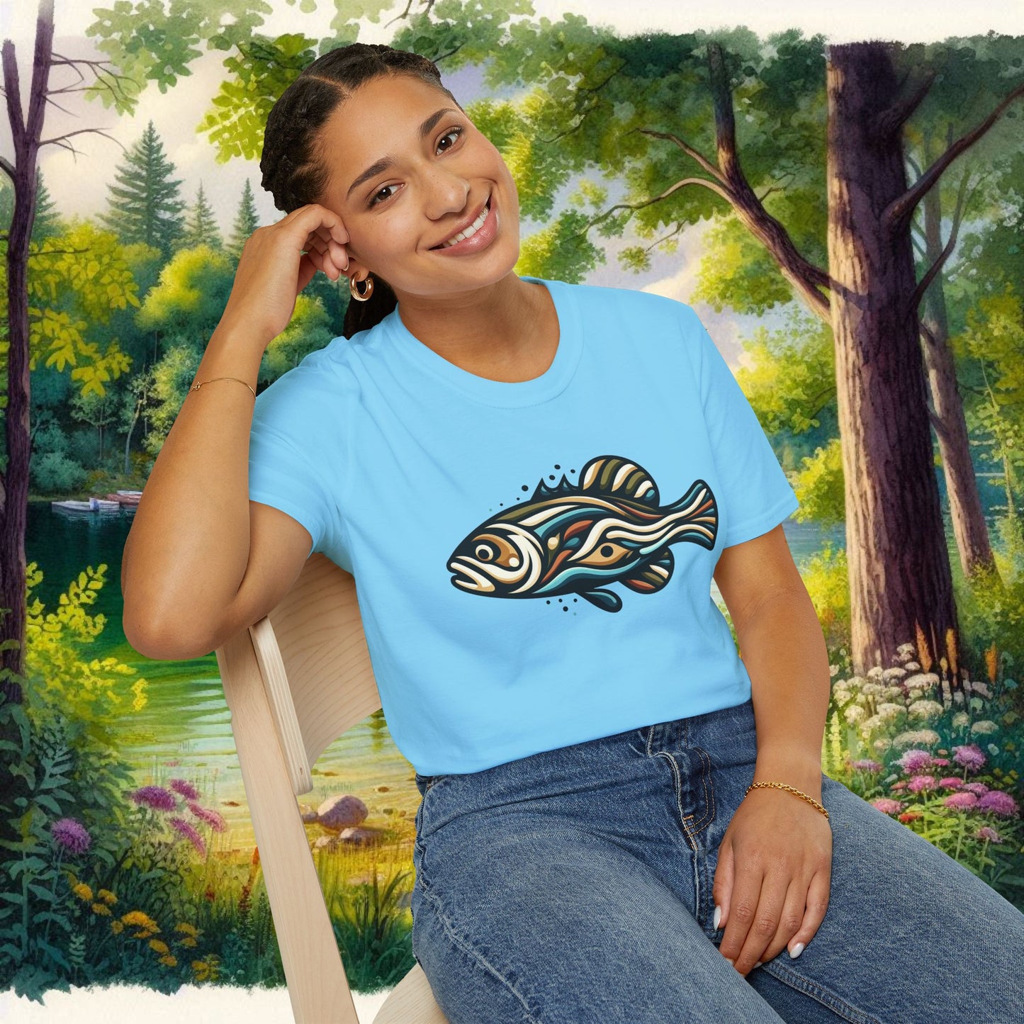 Painted Bass Shirt Unisex Softstyle T-Shirt