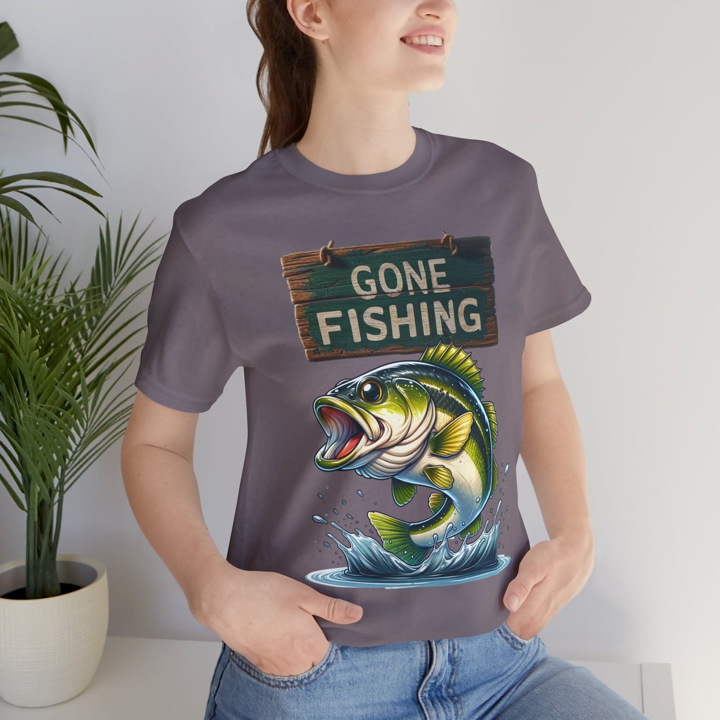 Gone Fishing Unisex Short Sleeve Tee - Perfect for Anglers and Nature Lovers