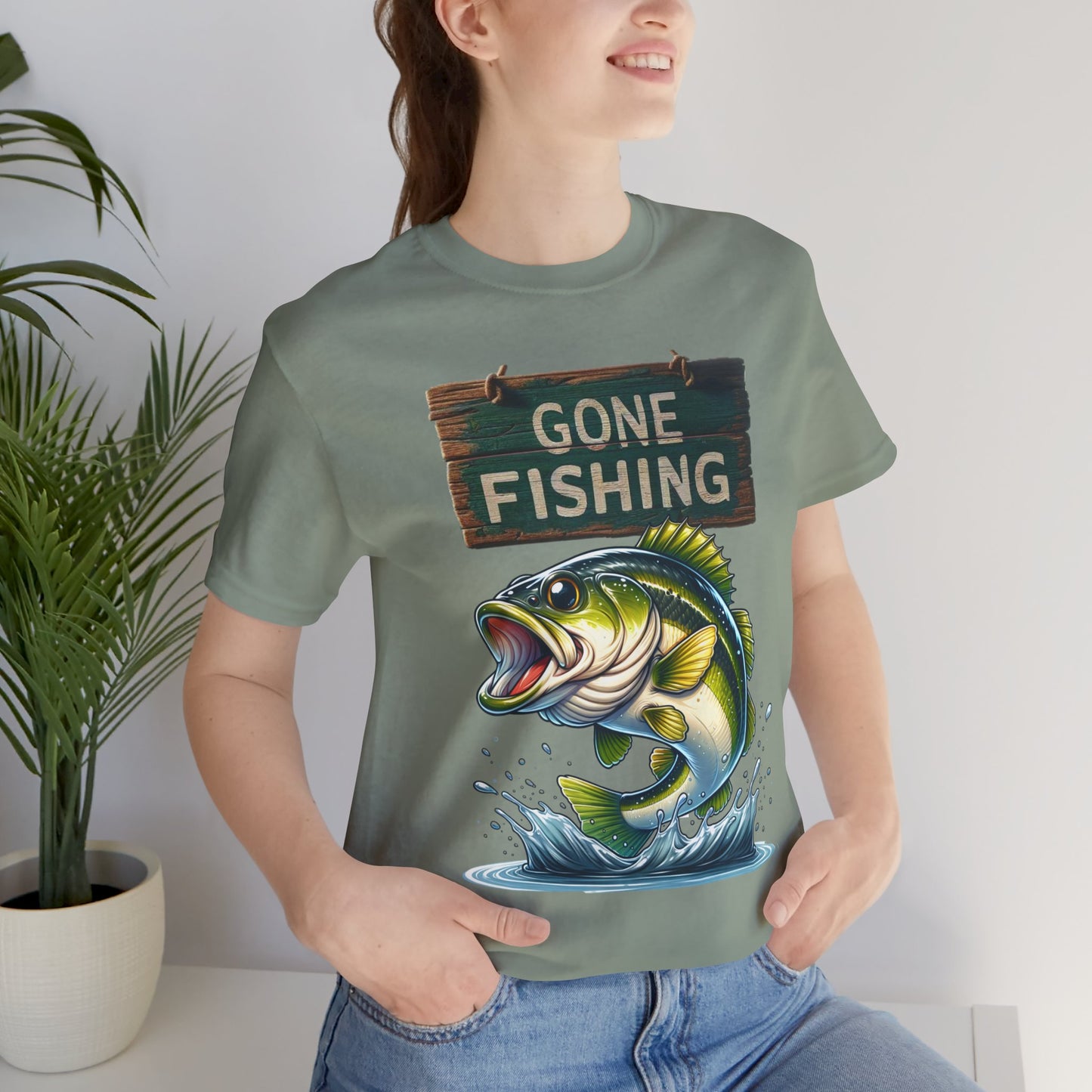 Gone Fishing Unisex Short Sleeve Tee - Perfect for Anglers and Nature Lovers