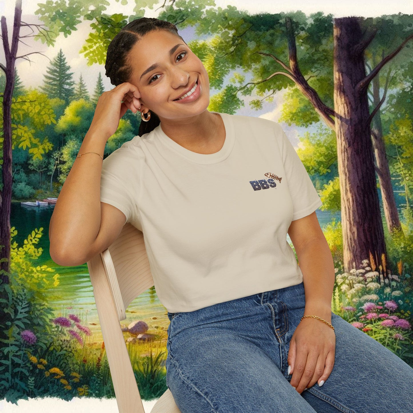 Classic BBS Design Unisex T-Shirt with image on back