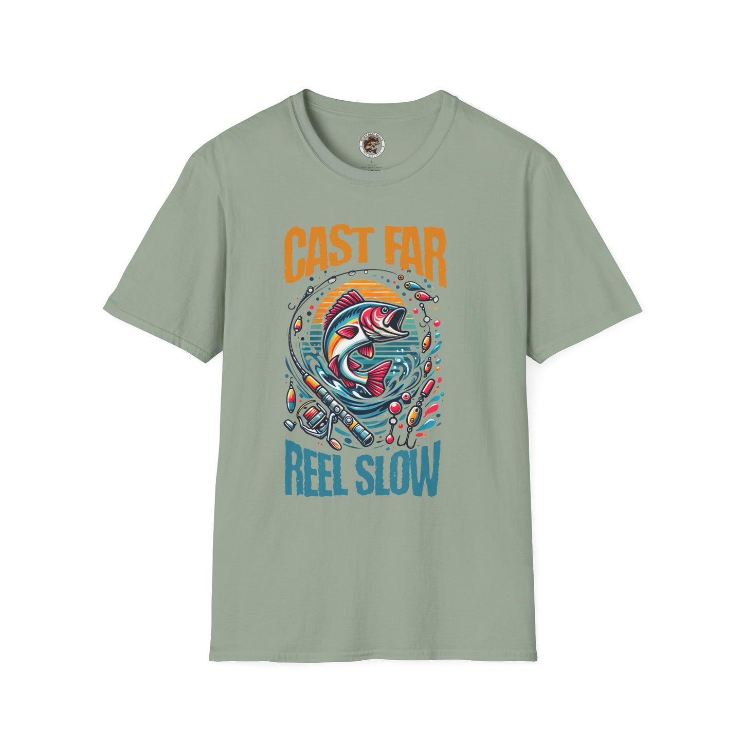 Fishing Enthusiast T-Shirt - Cast Far Reel Slow