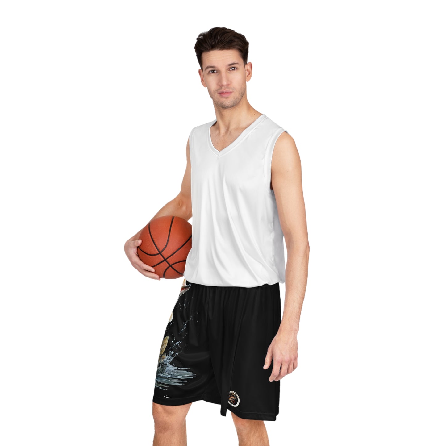 Jumping Bass Basketball Shorts (AOP)