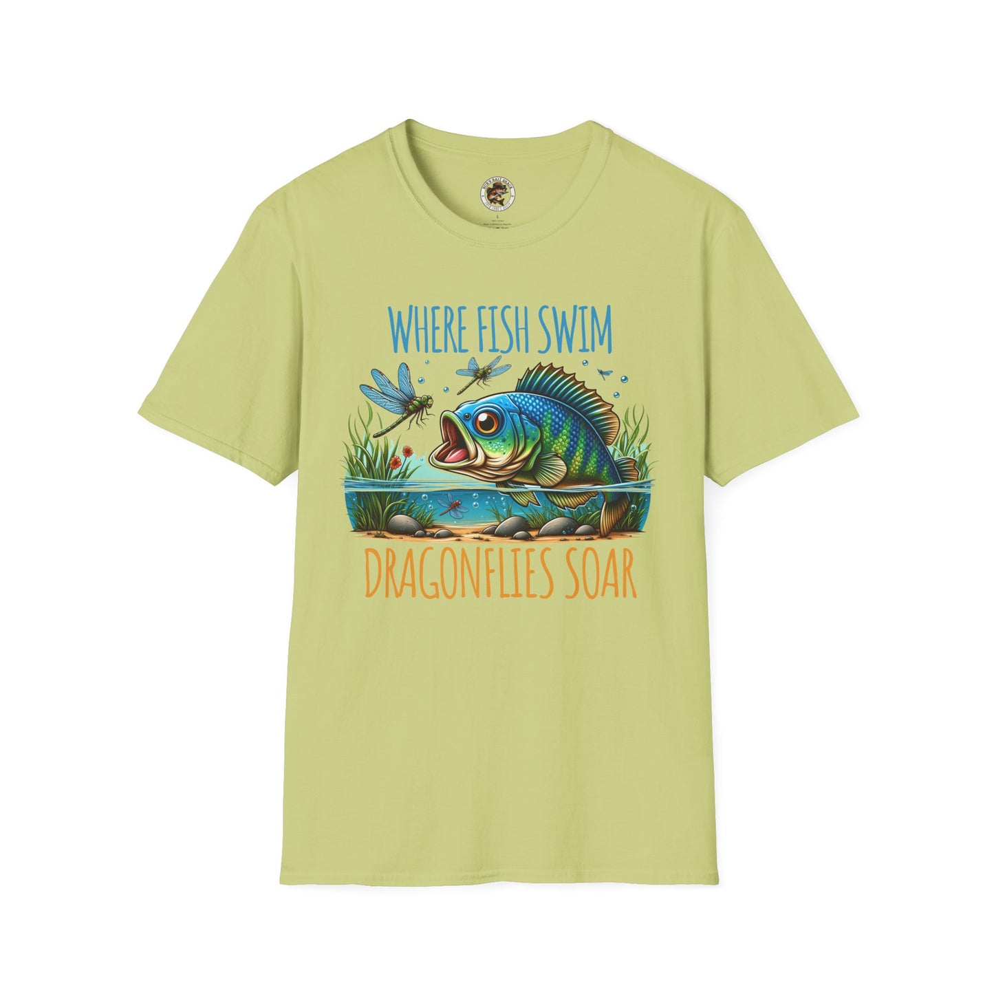 Where Fish Swim, Dragonflies Soar Design T-shirt