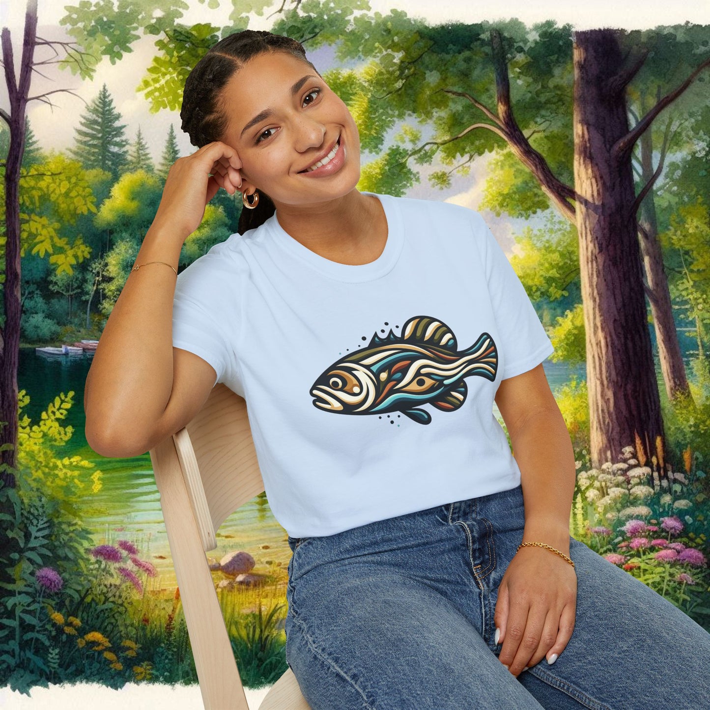 Painted Bass Shirt Unisex Softstyle T-Shirt