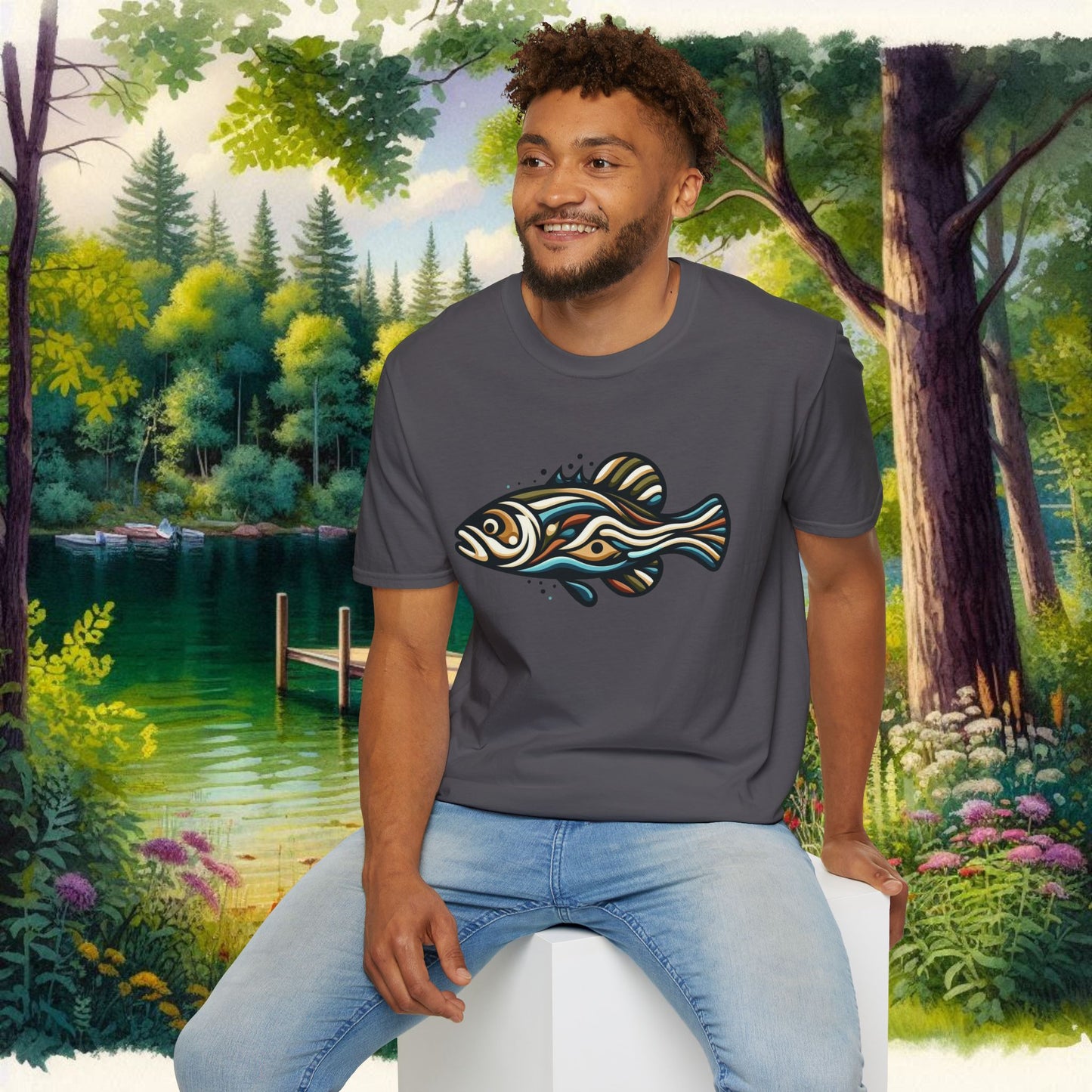 Painted Bass Shirt Unisex Softstyle T-Shirt