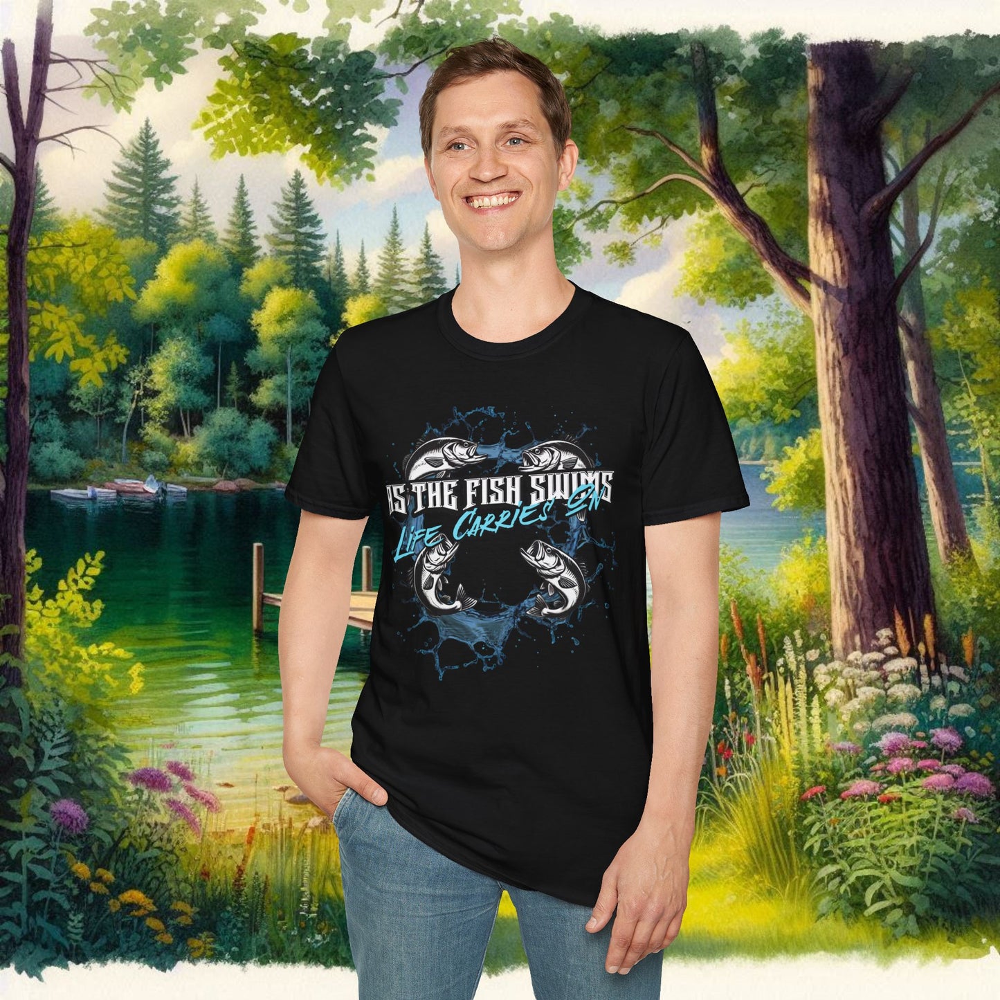 As the Fish Swims T-Shirt BBS Design