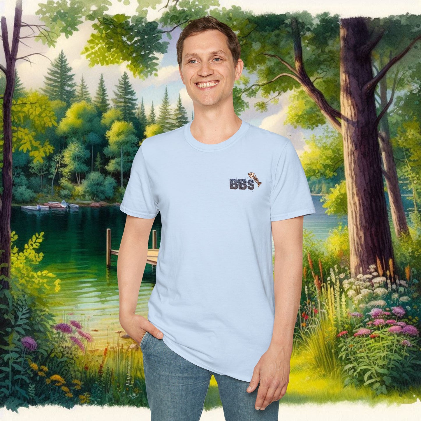 Classic BBS Design Unisex T-Shirt with image on back