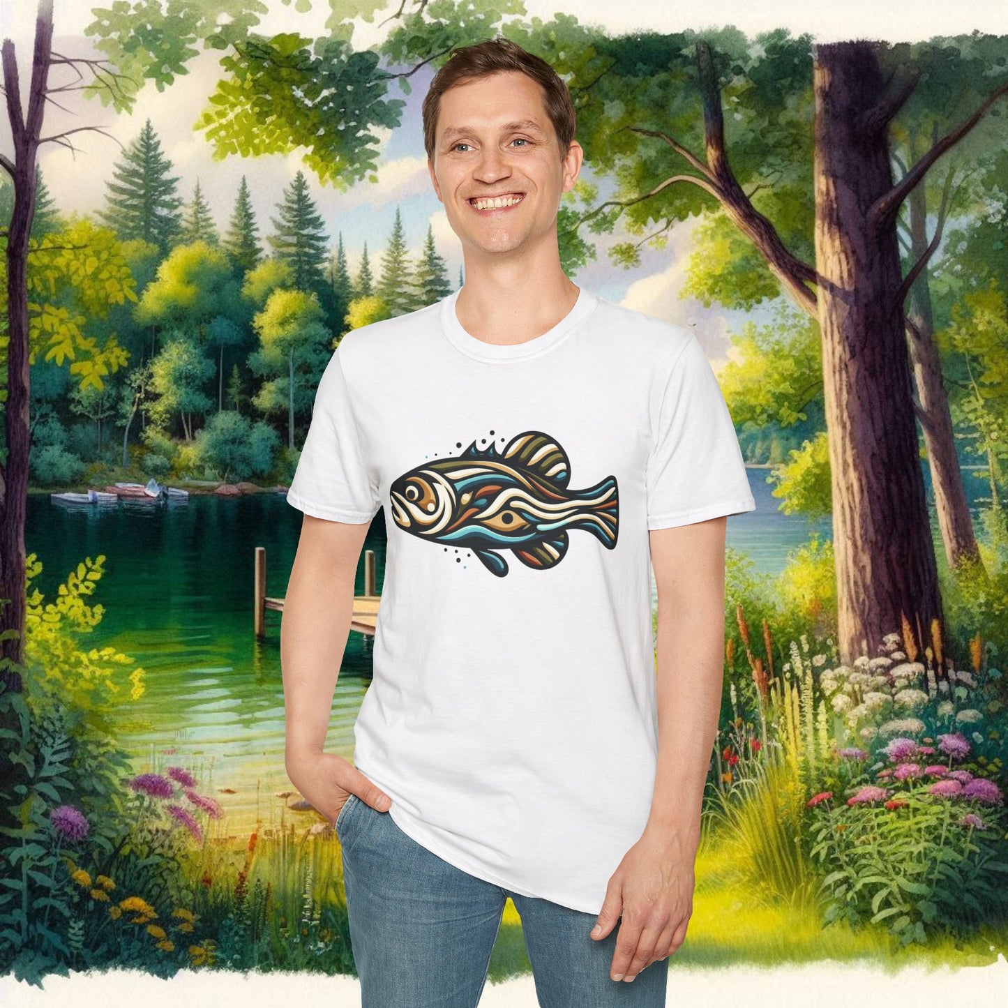 Painted Bass Shirt Unisex Softstyle T-Shirt