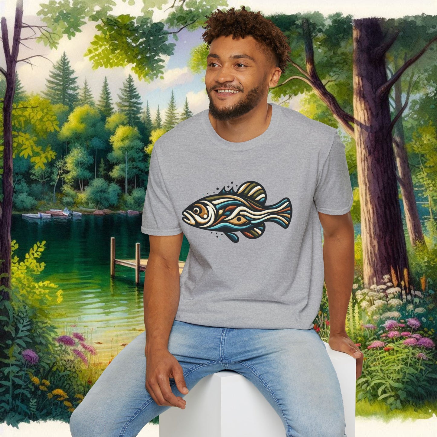 Painted Bass Shirt Unisex Softstyle T-Shirt